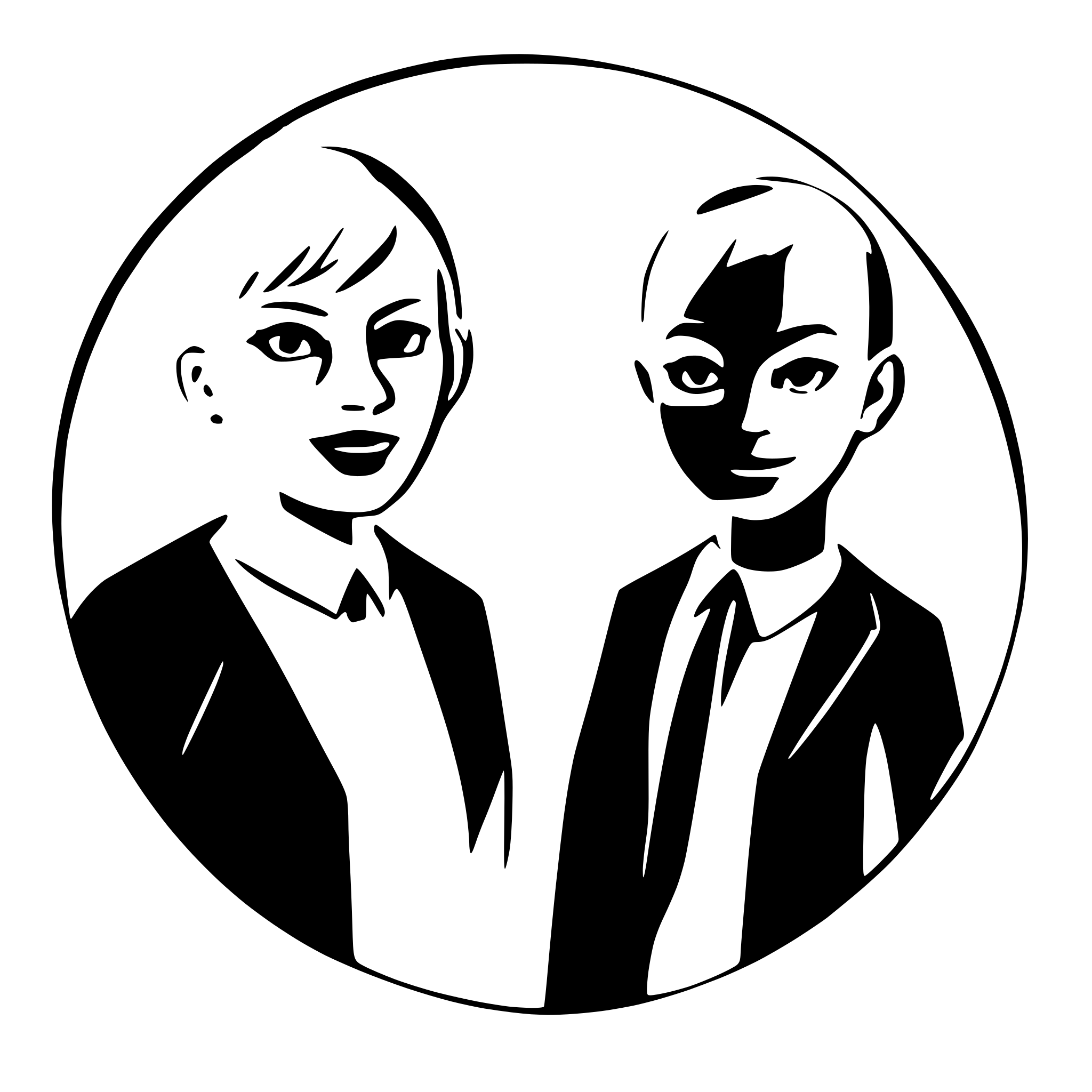 AI-generated SVG of a bald man and woman at 50 years old