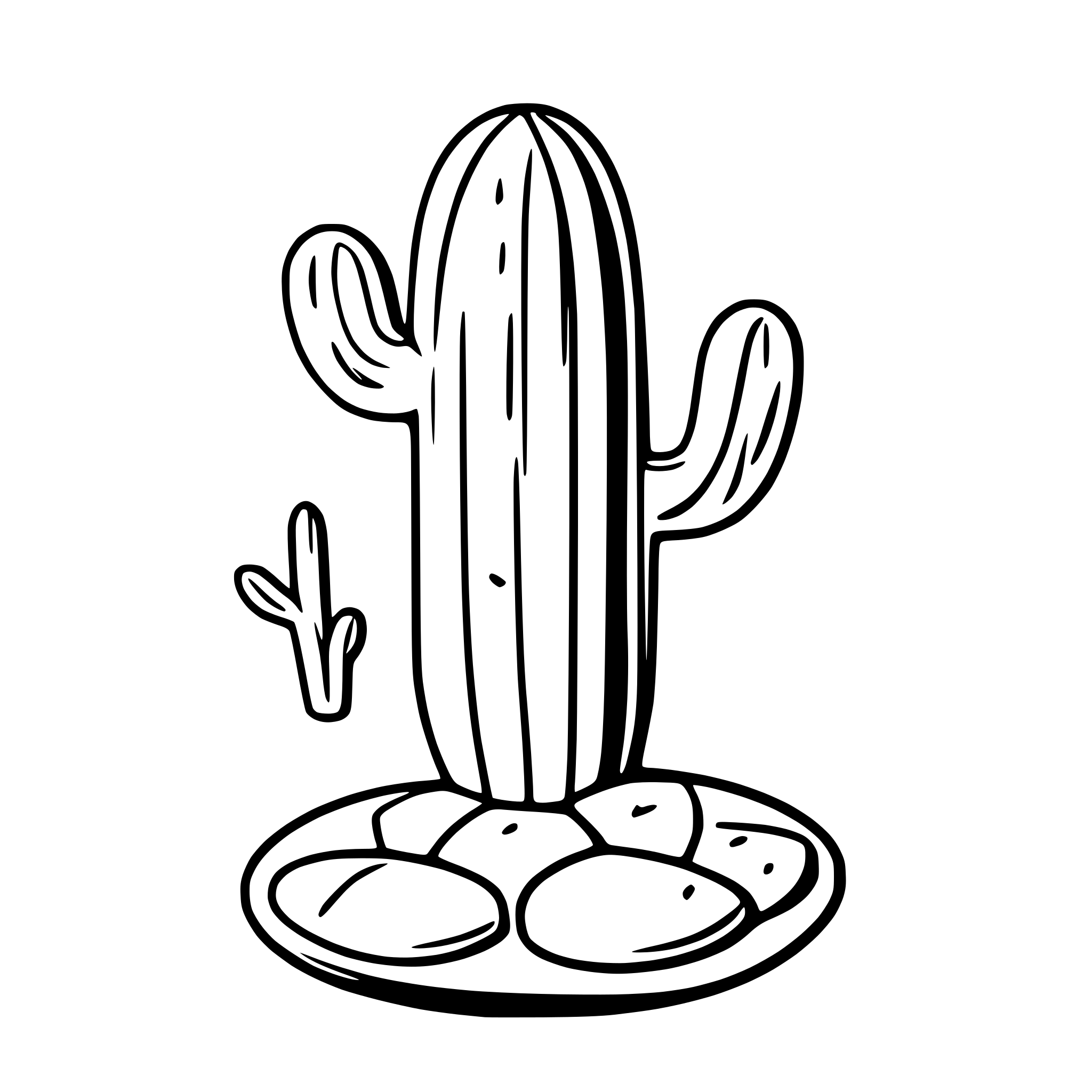AI-generated SVG of a cactus in arid landscape