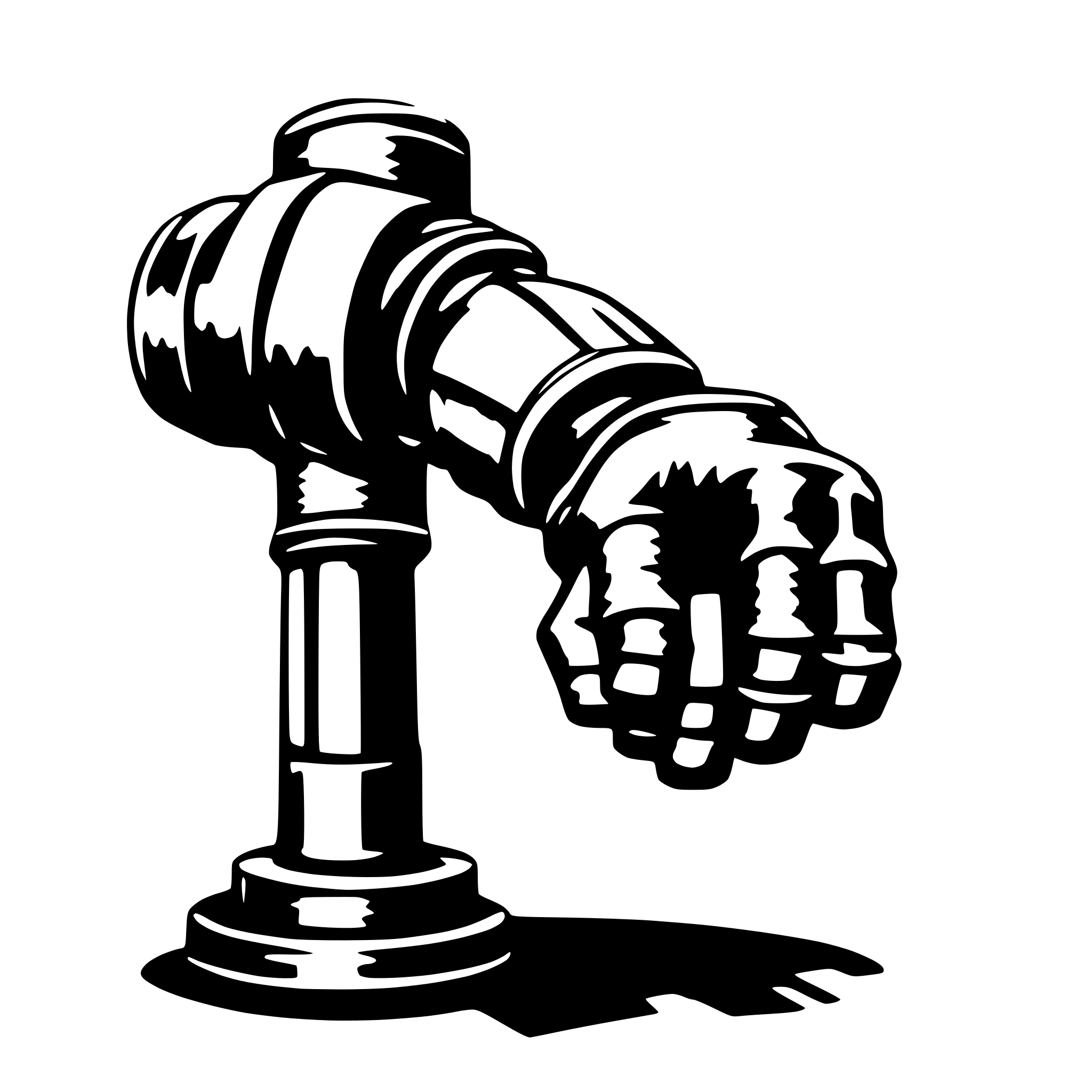 AI-generated SVG of a robot arm punch