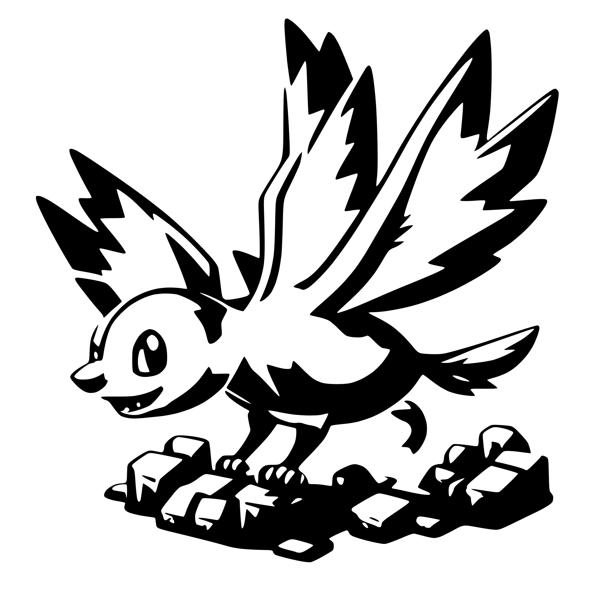 AI-generated SVG of a Pokemon Cards Flying Everywhere