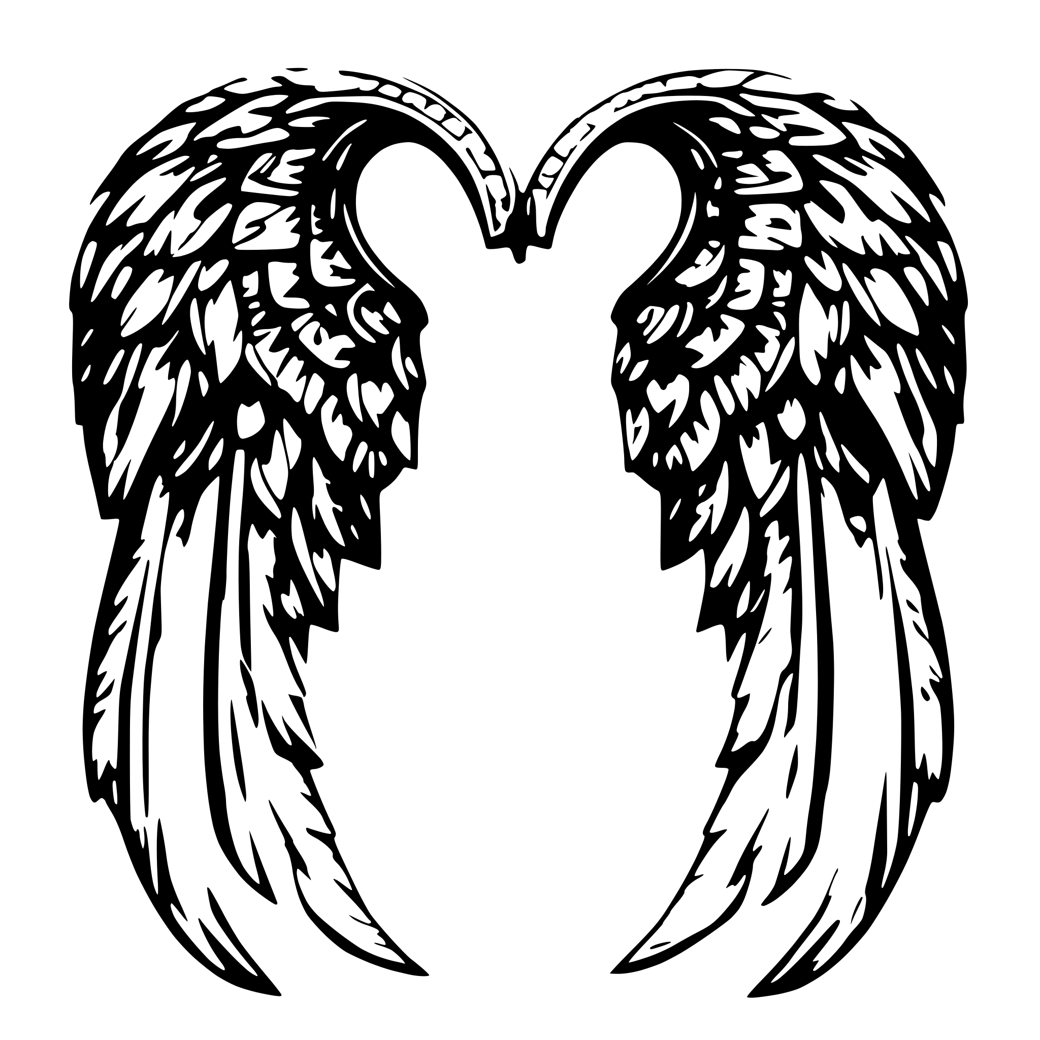 AI-generated SVG of 'symmetric angel wings'