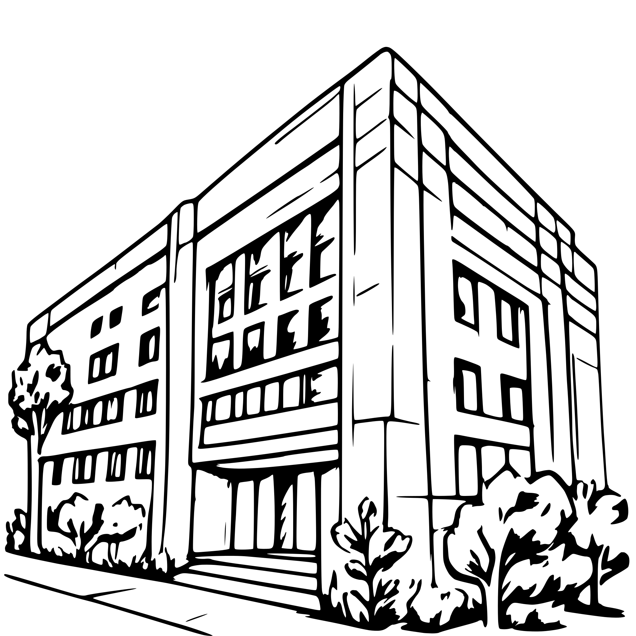 AI-generated SVG of 'university building big 2d'