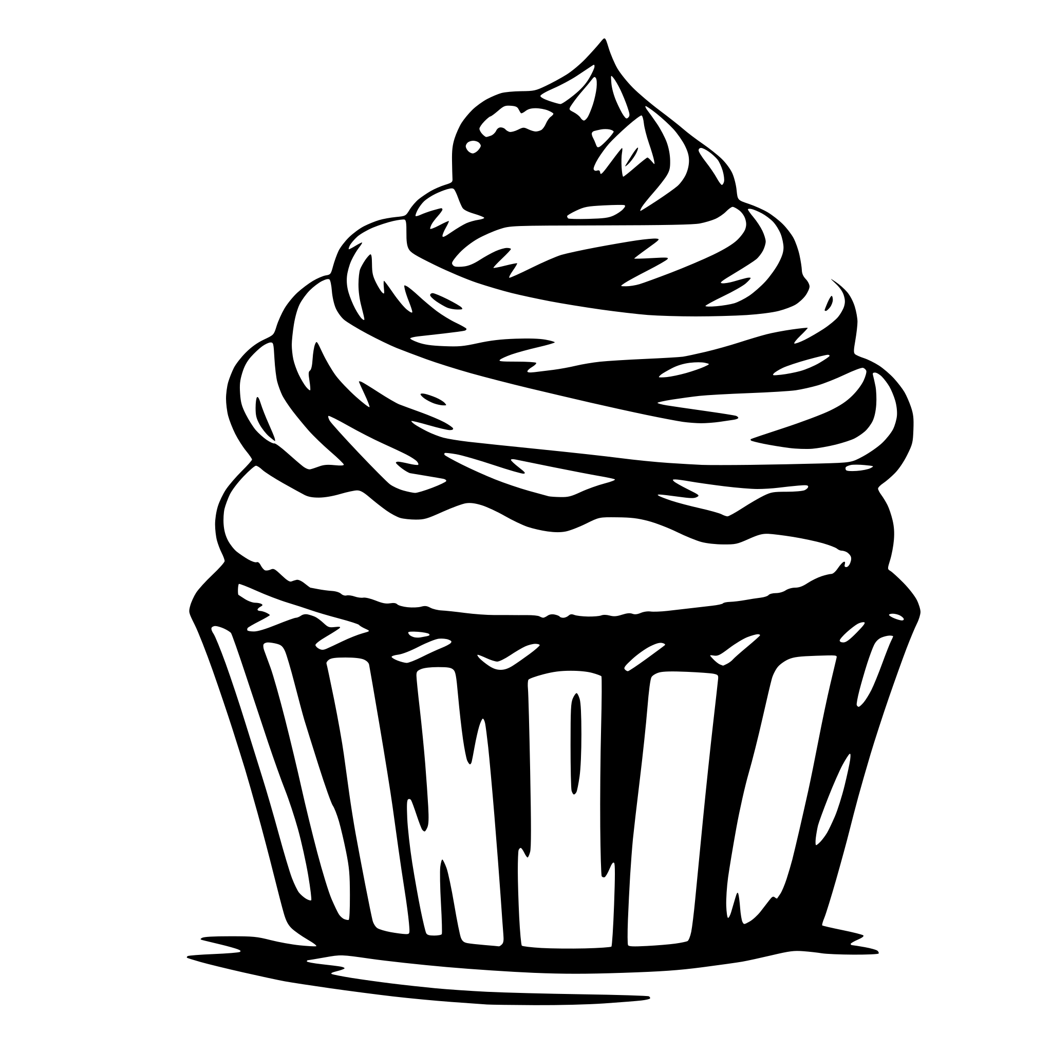 AI-generated SVG of a a fun colorful cupcake