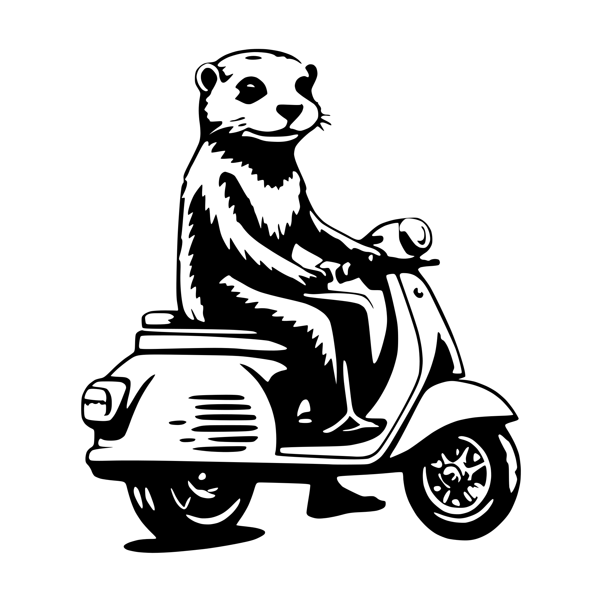 AI-generated SVG of 'otter on a green vespa'
