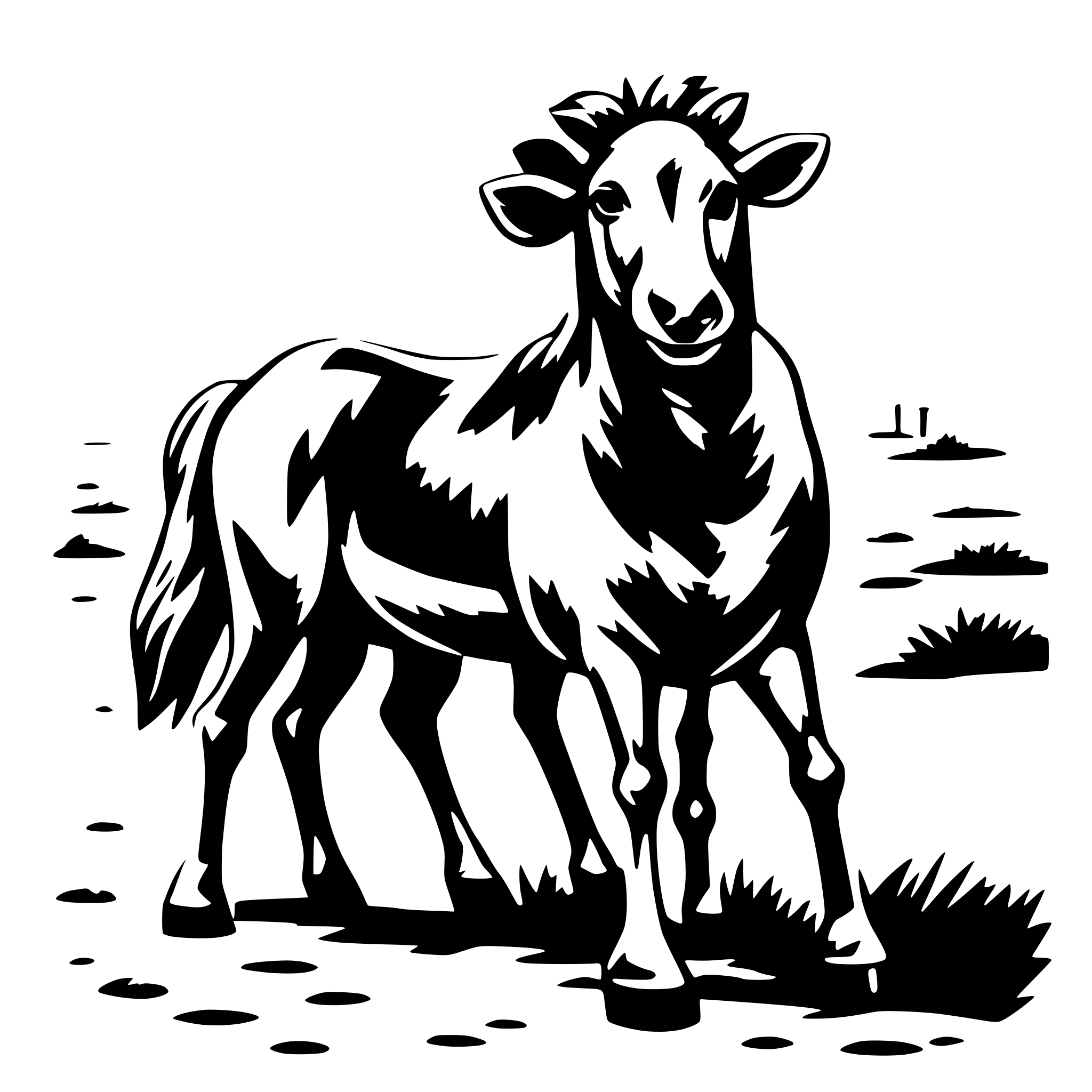 AI-generated SVG of a Ziege