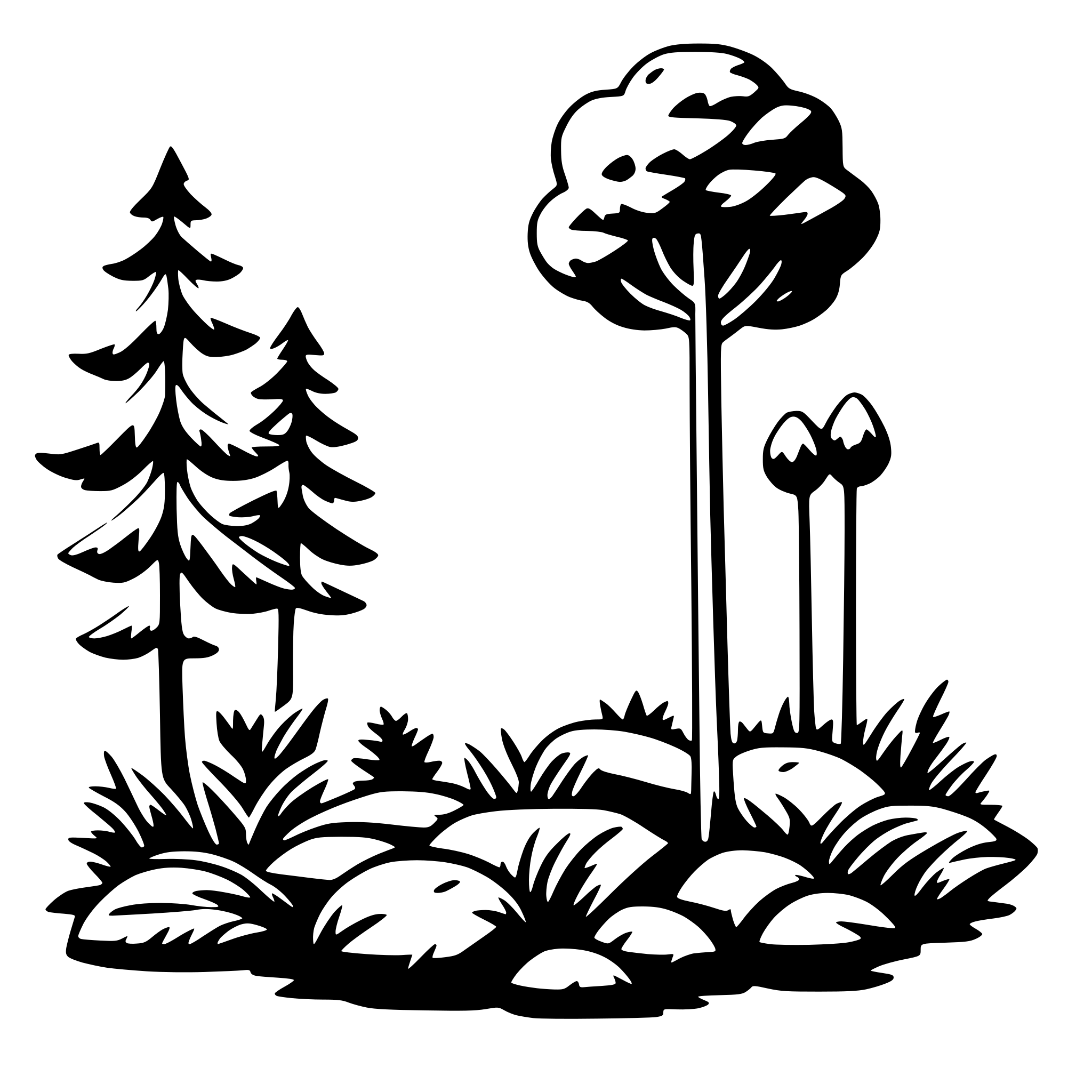 AI-generated SVG of a forest flora