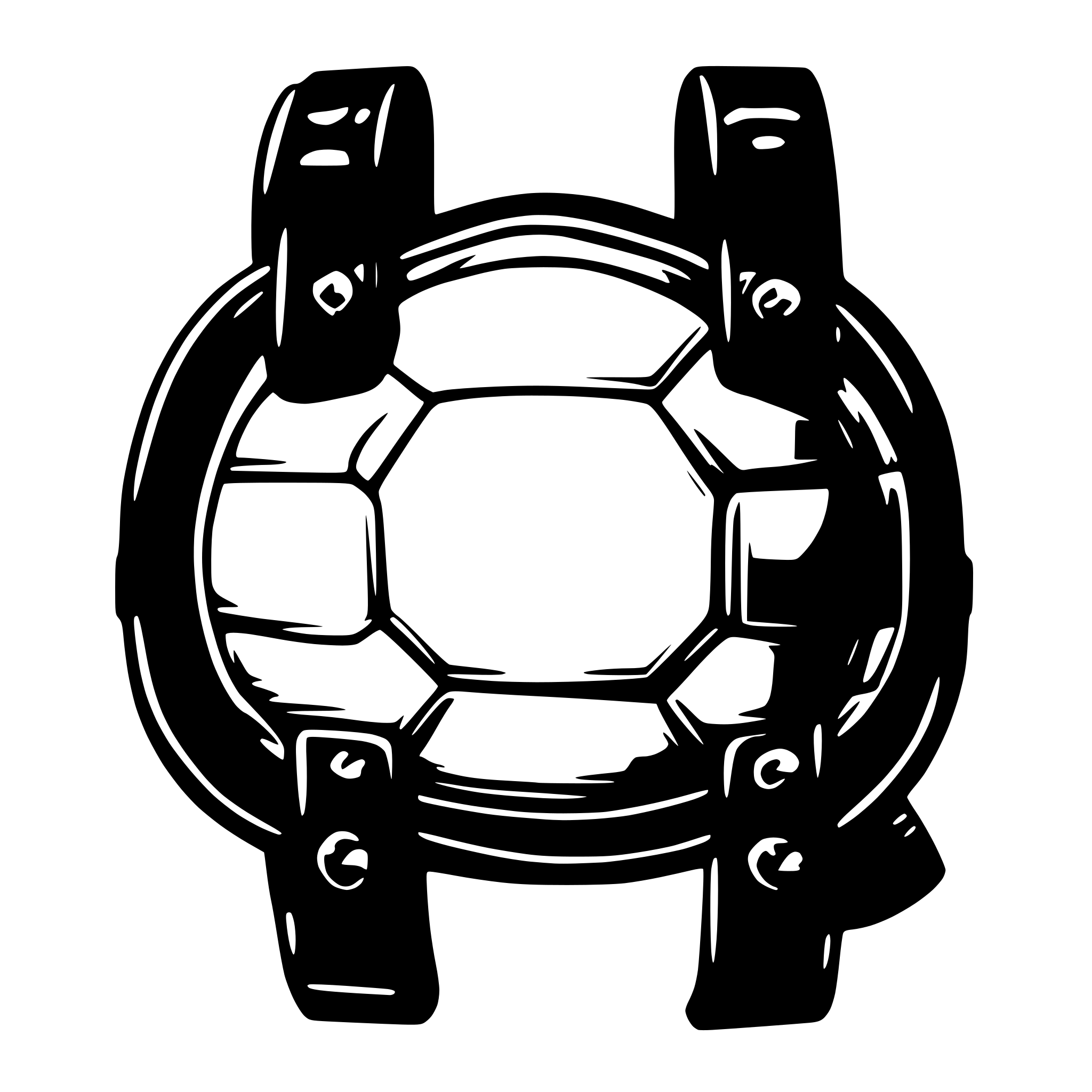 AI-generated SVG of 'turtle shells with belts'