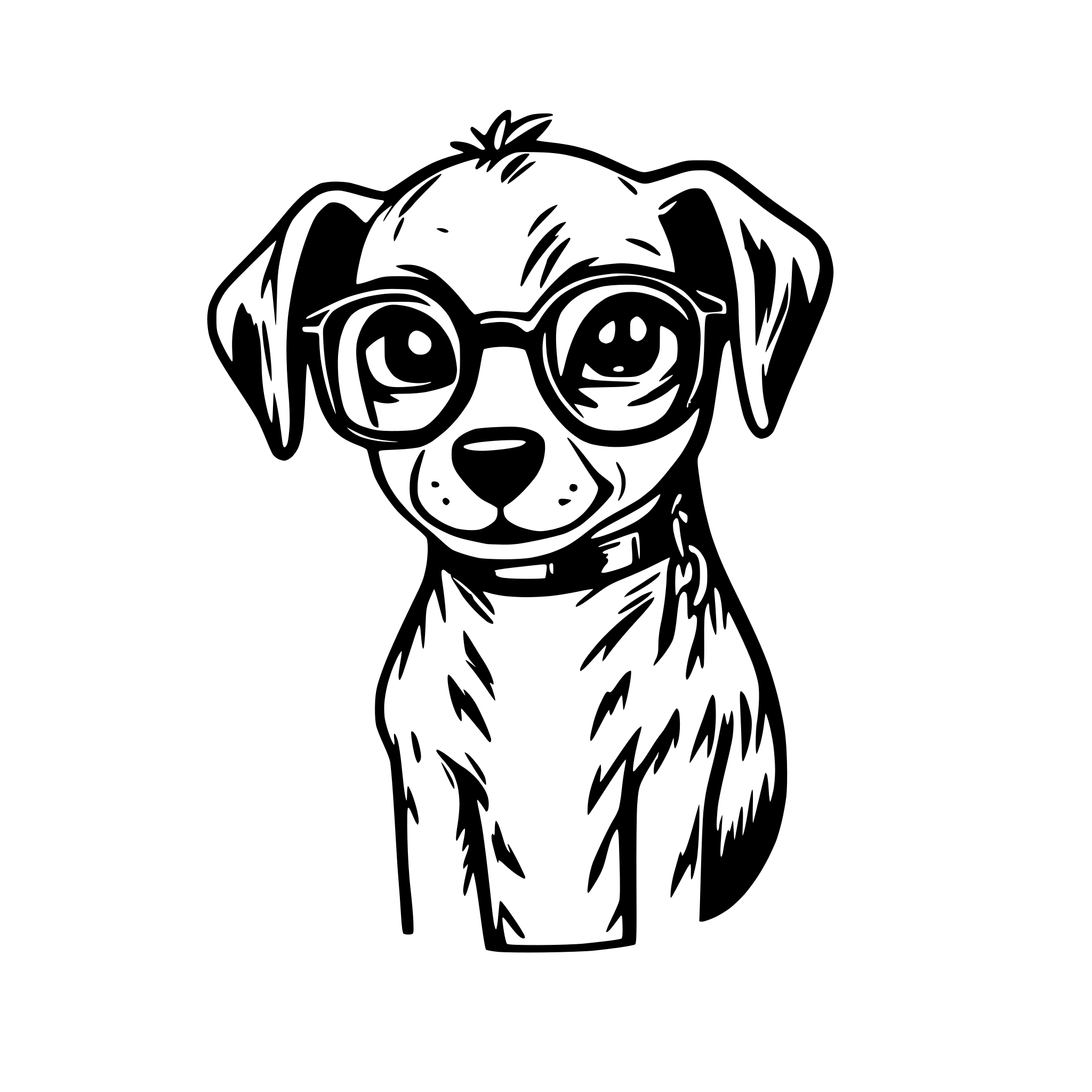 AI-generated SVG of a cachorro pastor alemao de oculos