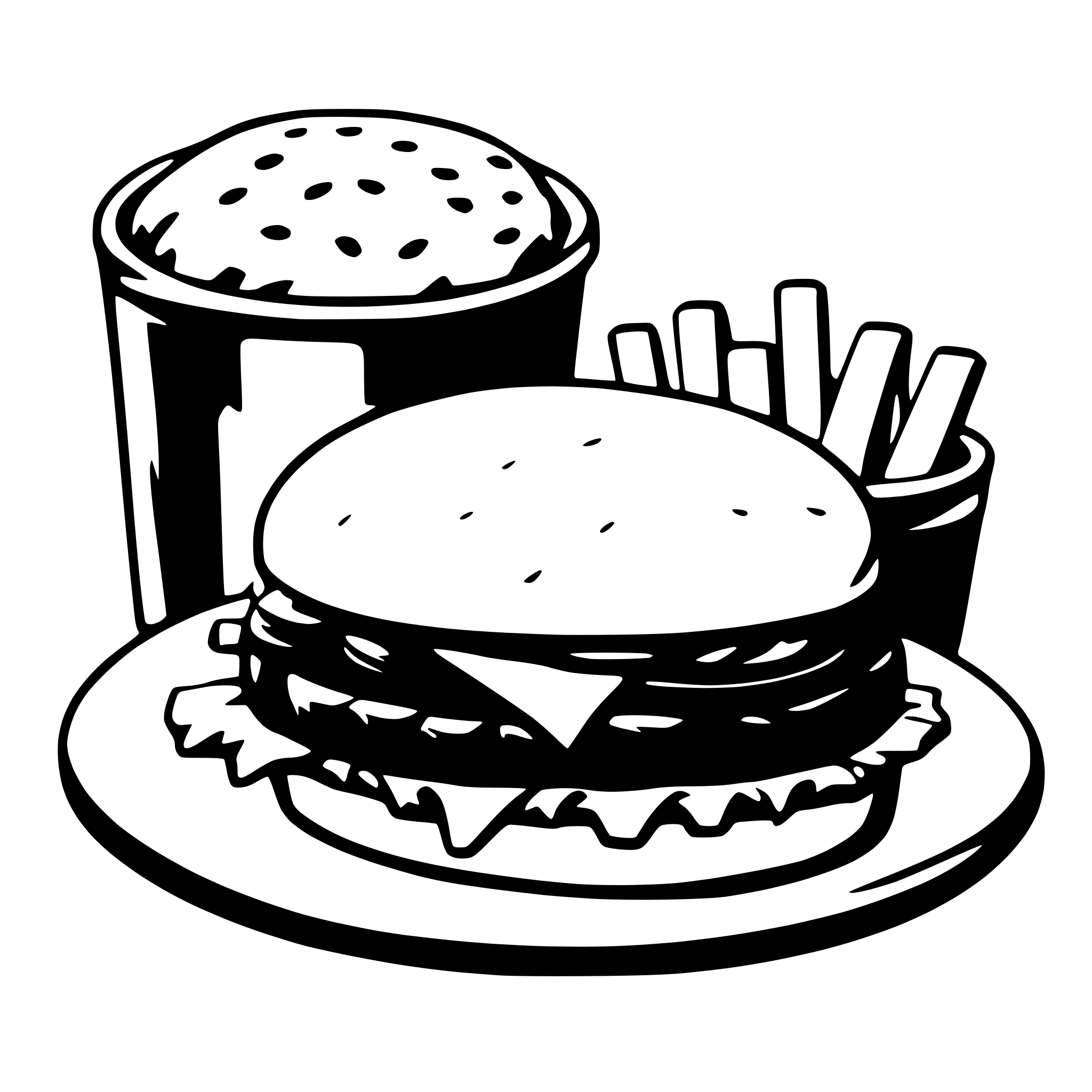 AI-generated SVG of a hamburger and fries
