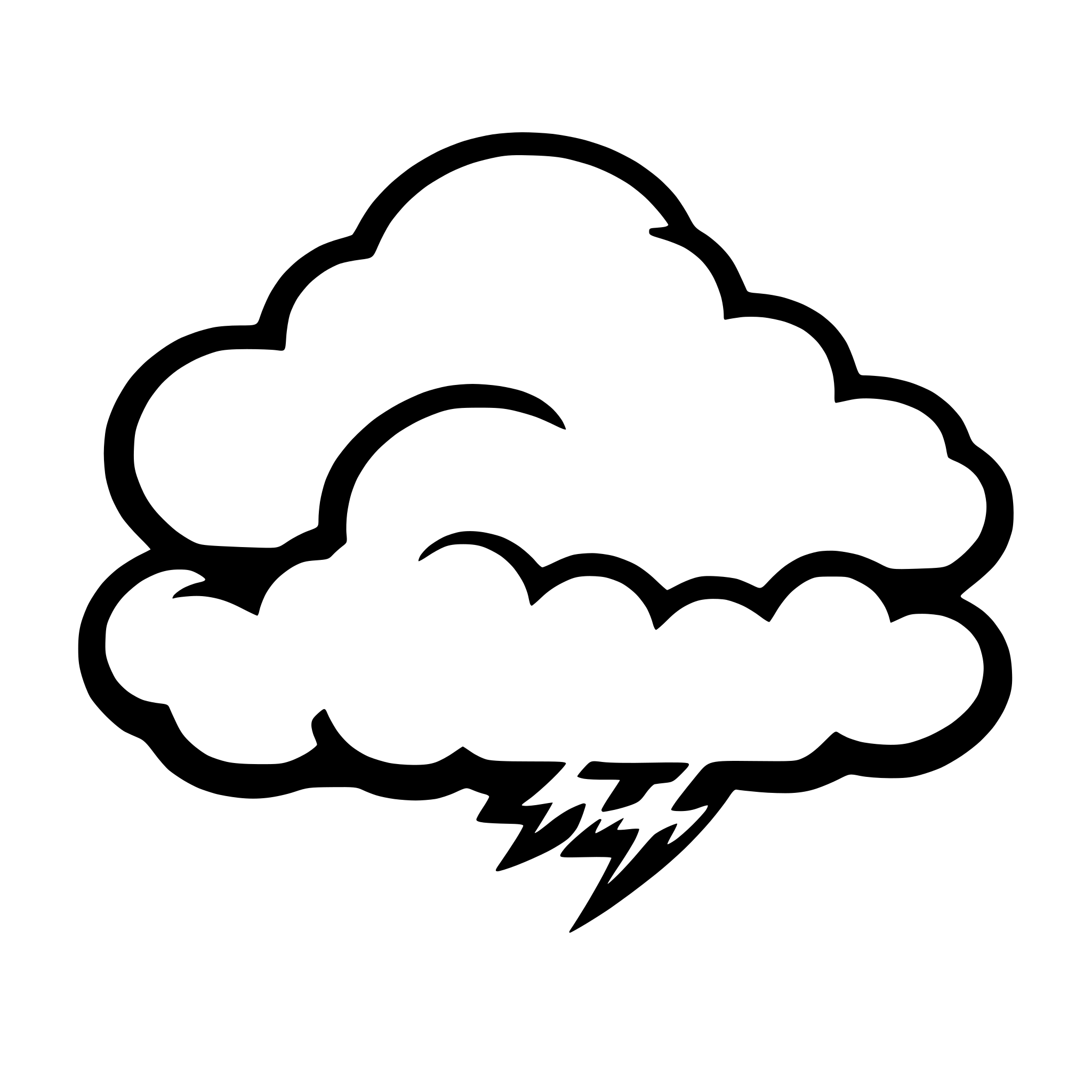 AI-generated SVG of a A fluffy cloud with a flash from it. Will be a computer icon and should be fairly simple