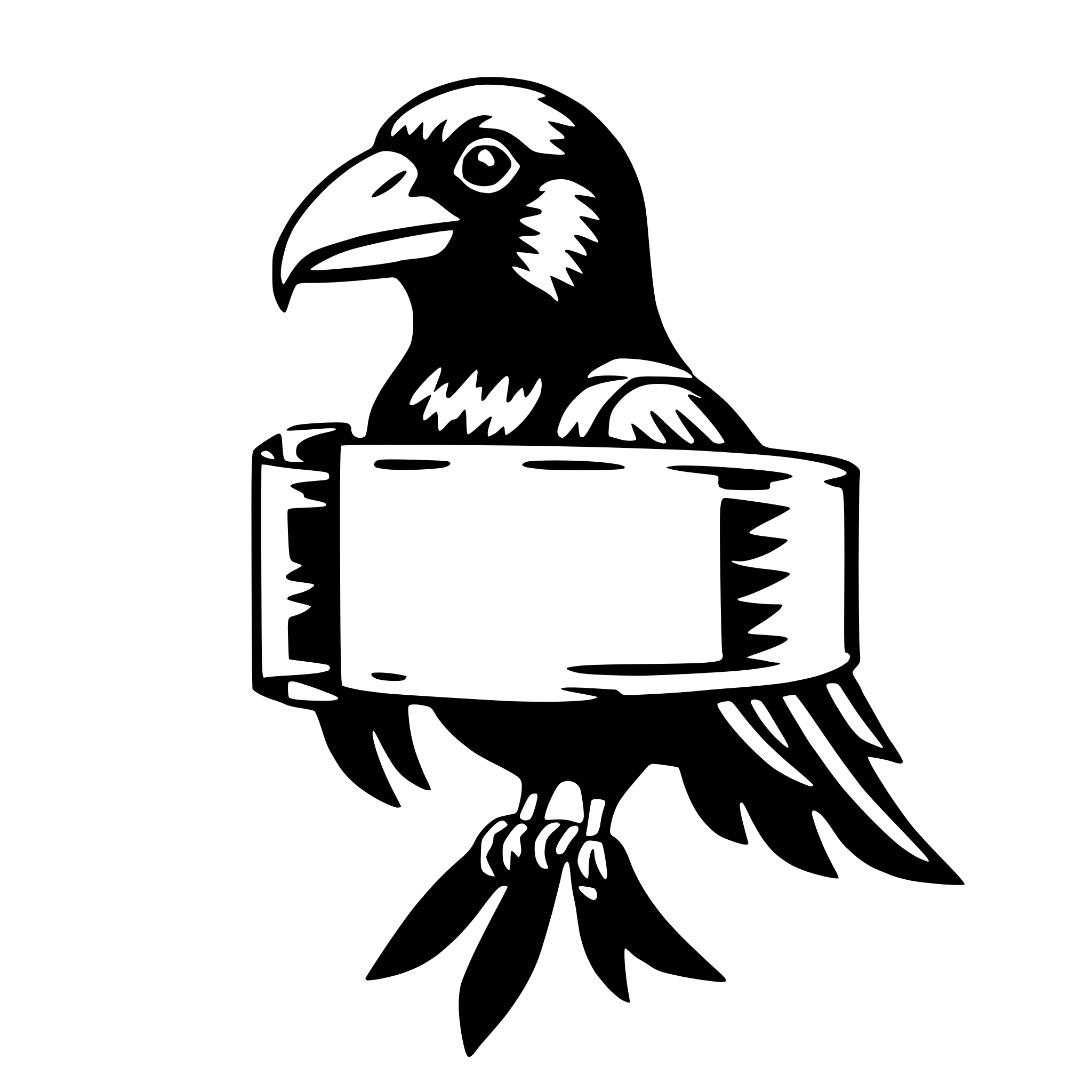 AI-generated SVG of a raven with ribbon