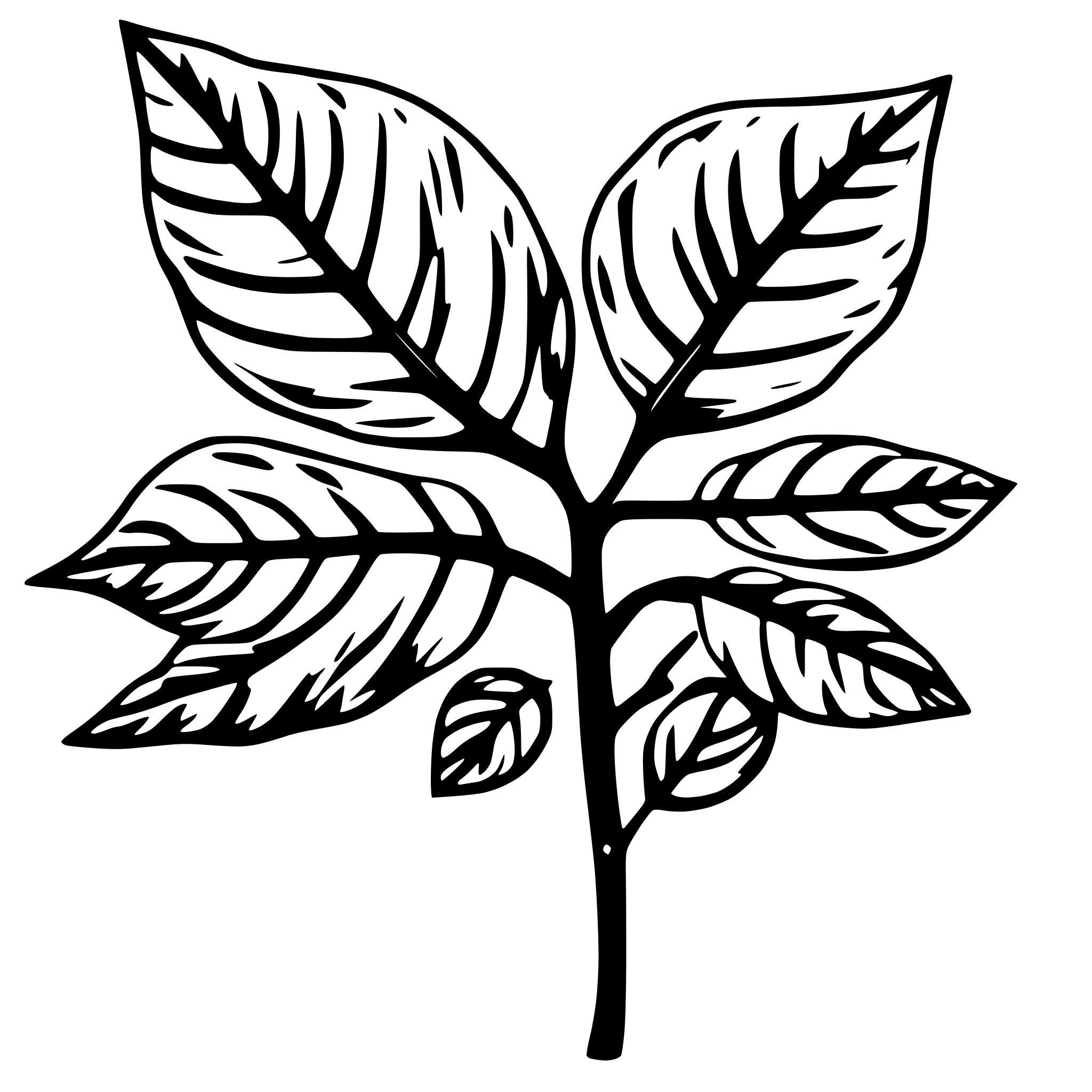 AI-generated SVG of 'a tree leaf with veins'