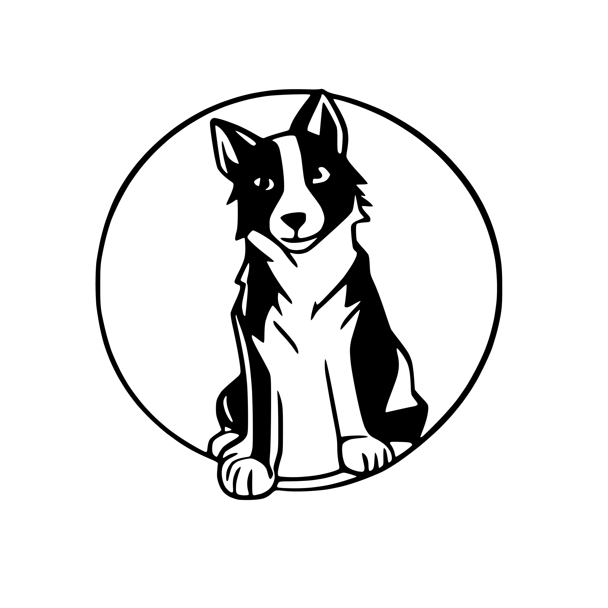 AI-generated SVG of a flat border collie simple