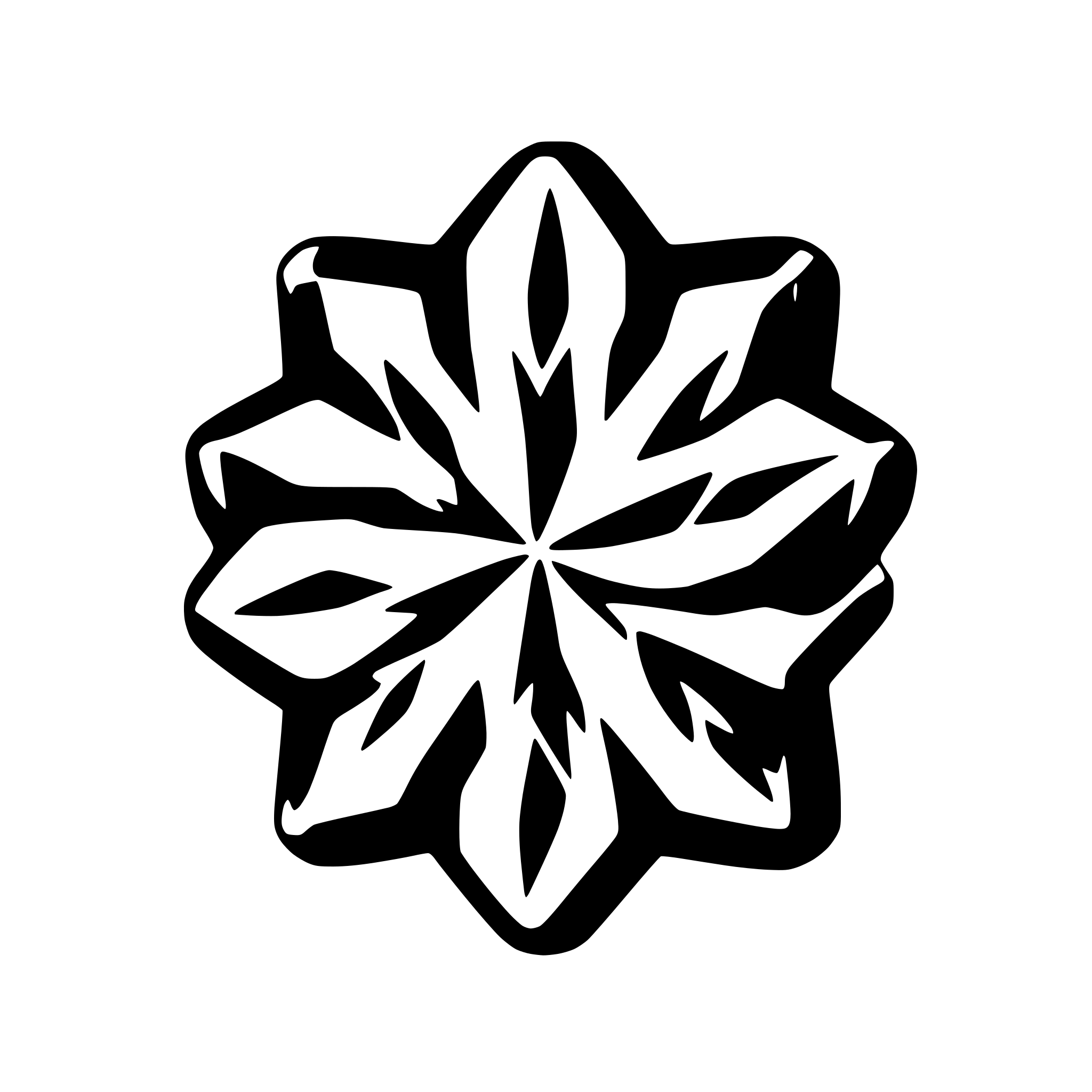 AI-generated SVG of a symmetrical snowflake