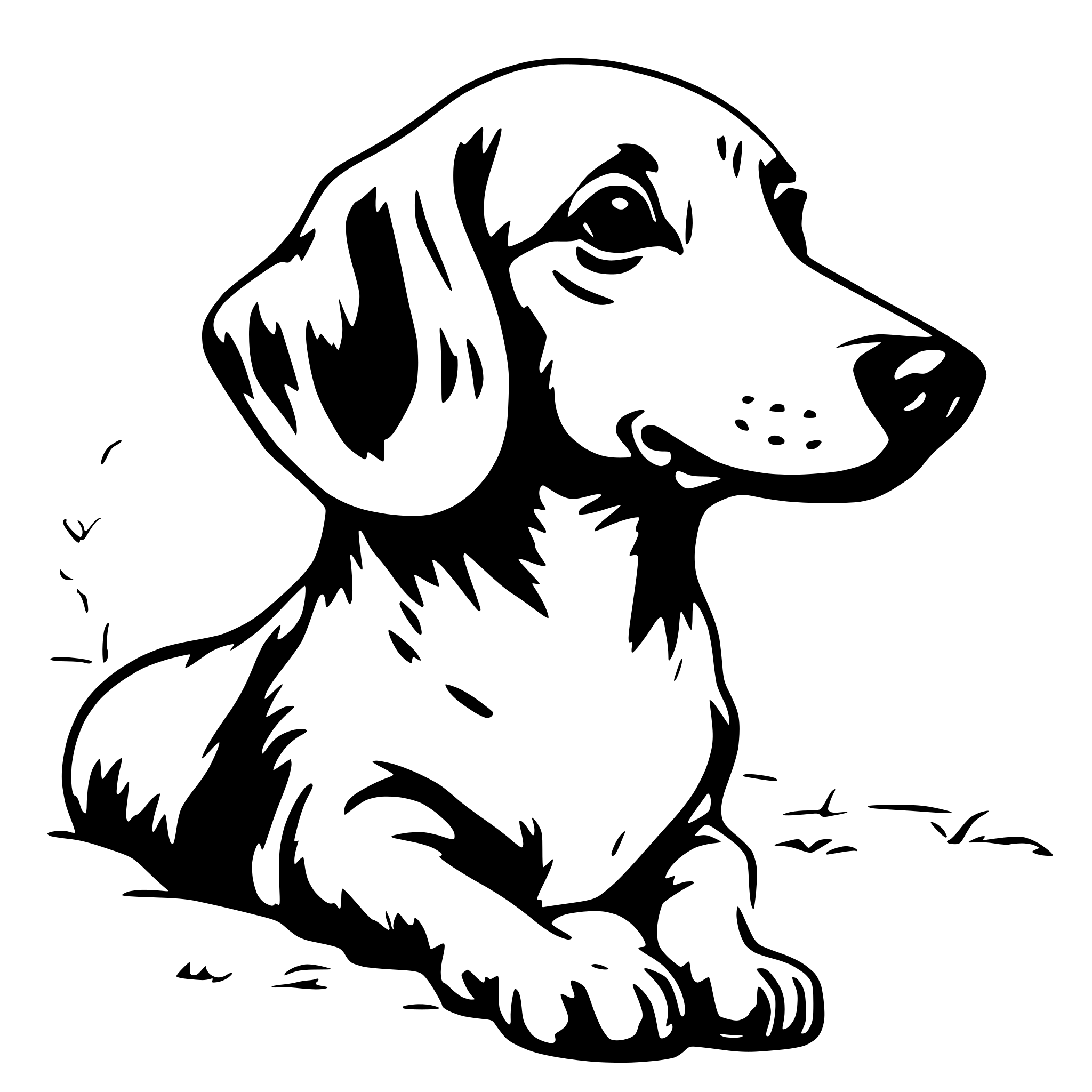 AI-generated SVG of a Single continuous line drawing cute dachshund
