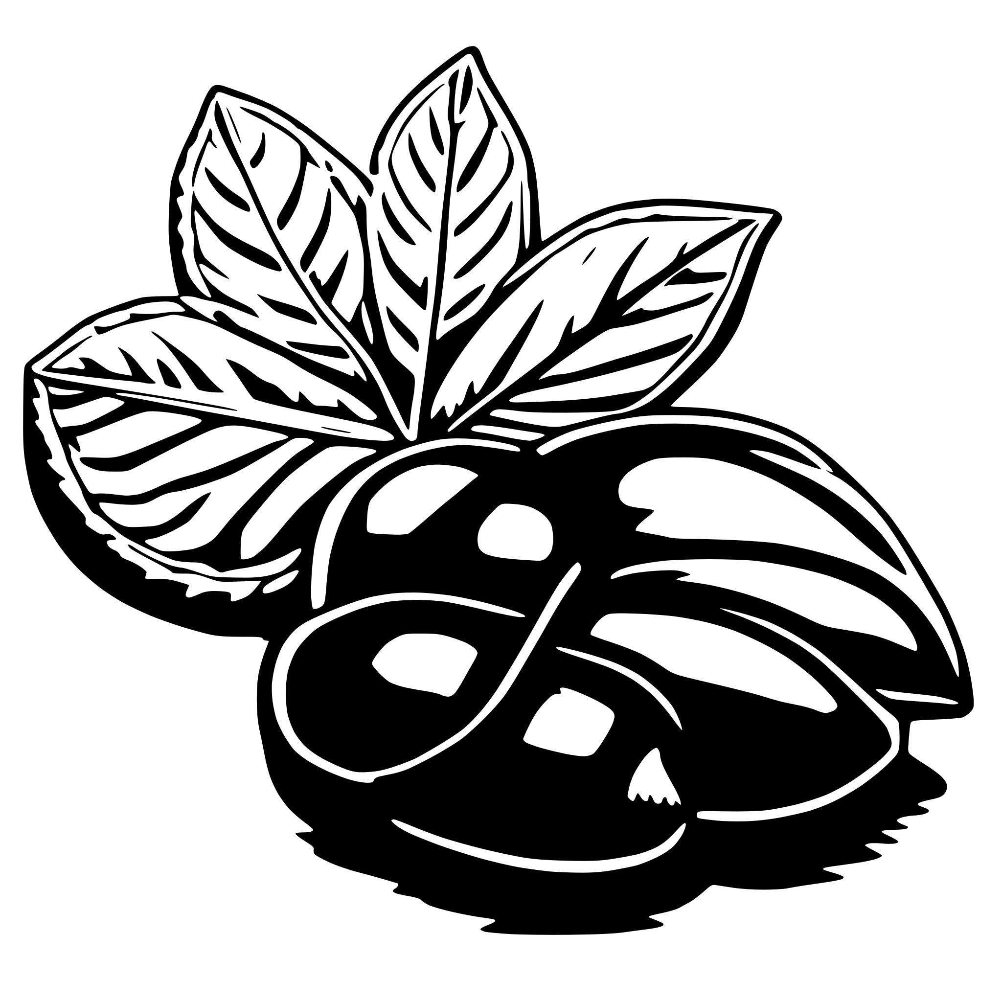 AI-generated SVG of a chestnut with leave