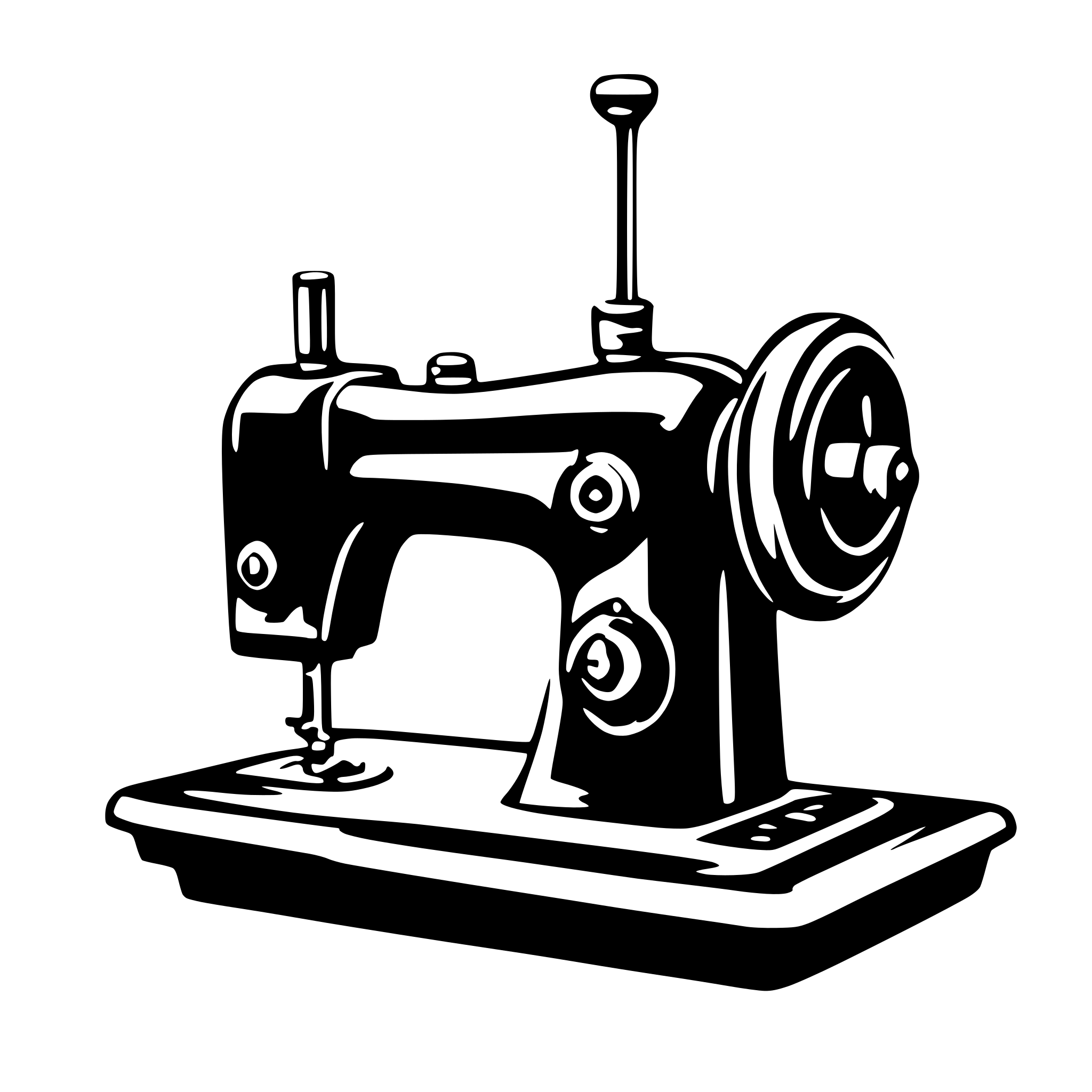 AI-generated SVG of a sewing machine