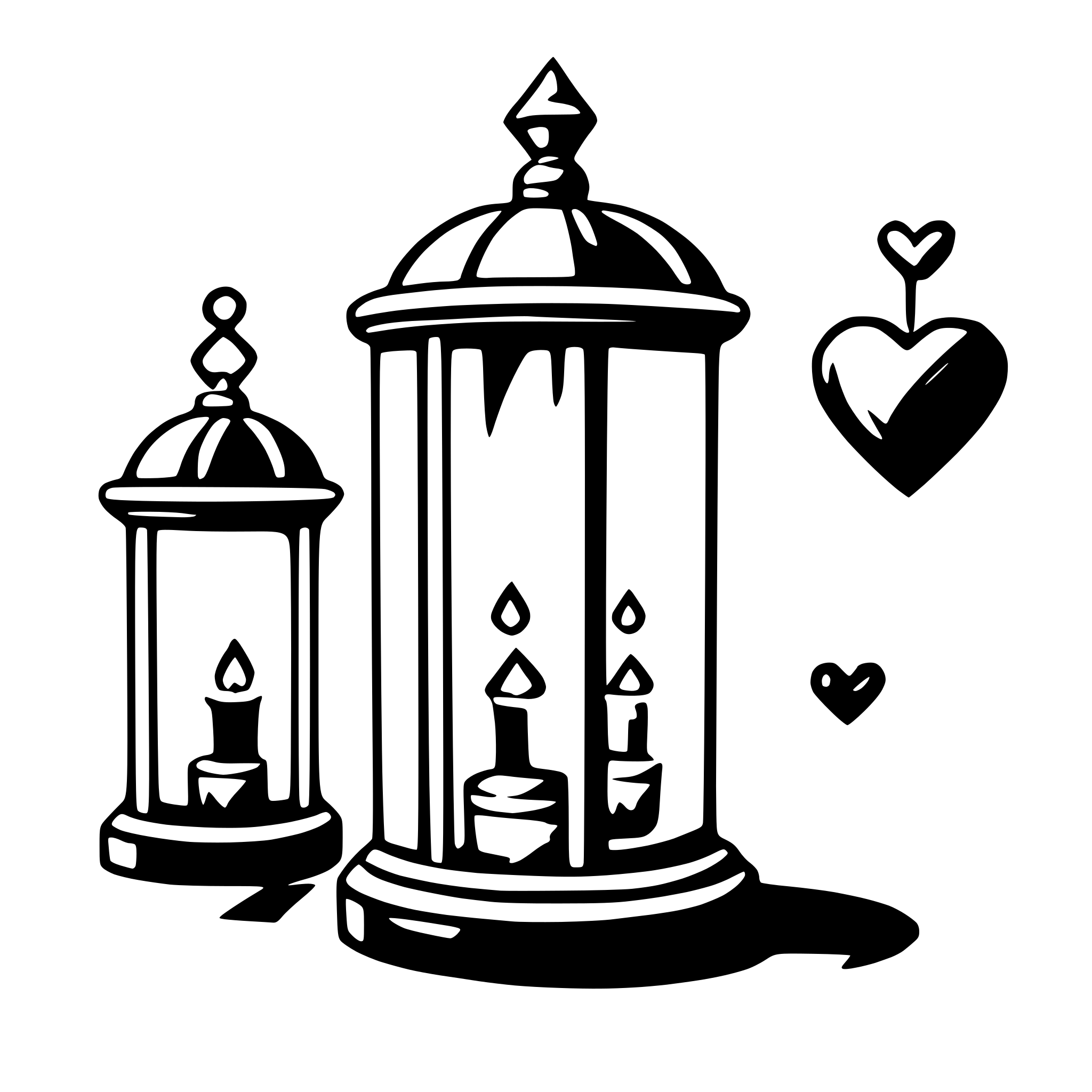 AI-generated SVG of a heart-shaped lanterns