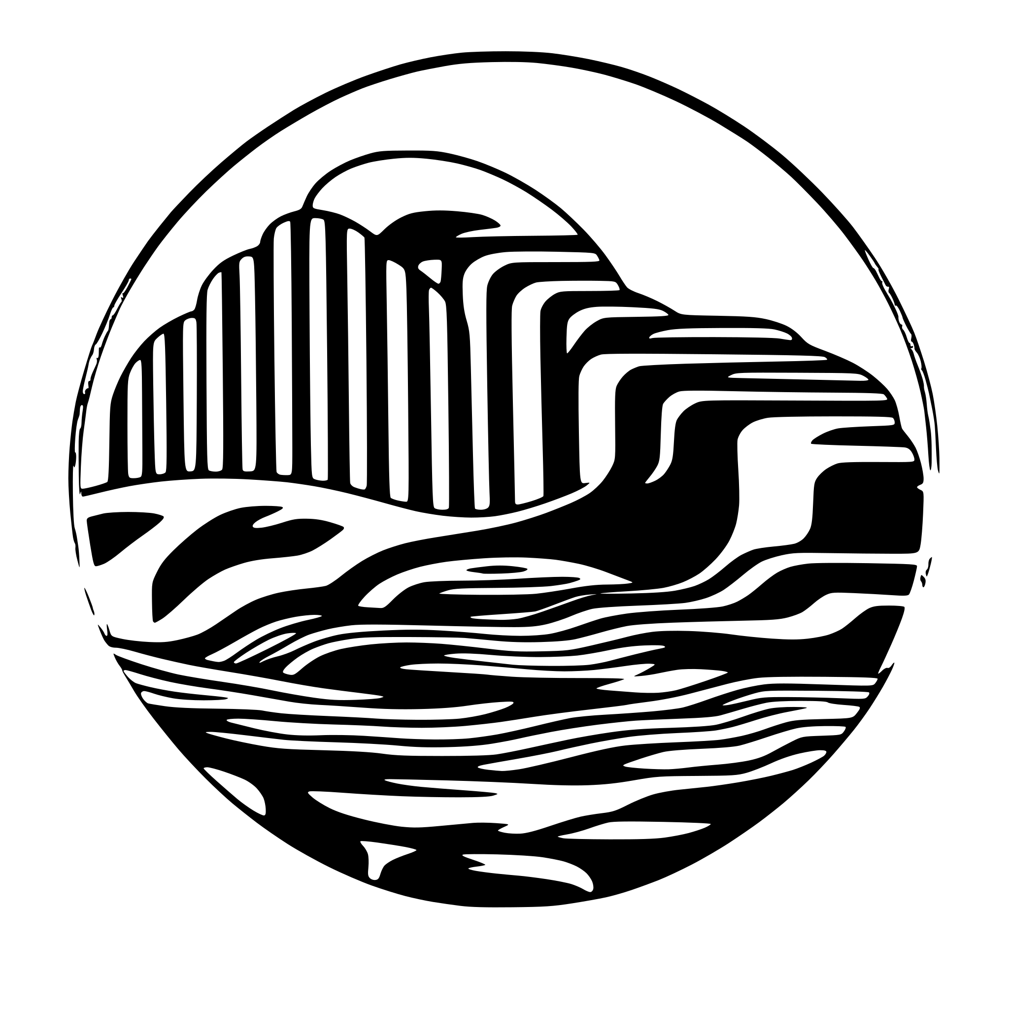 AI-generated SVG of 'A colorful 1970s retro design with bold, wavy shapes and warm hues like orange, brown, and yellow on a 100 mm round coaster'