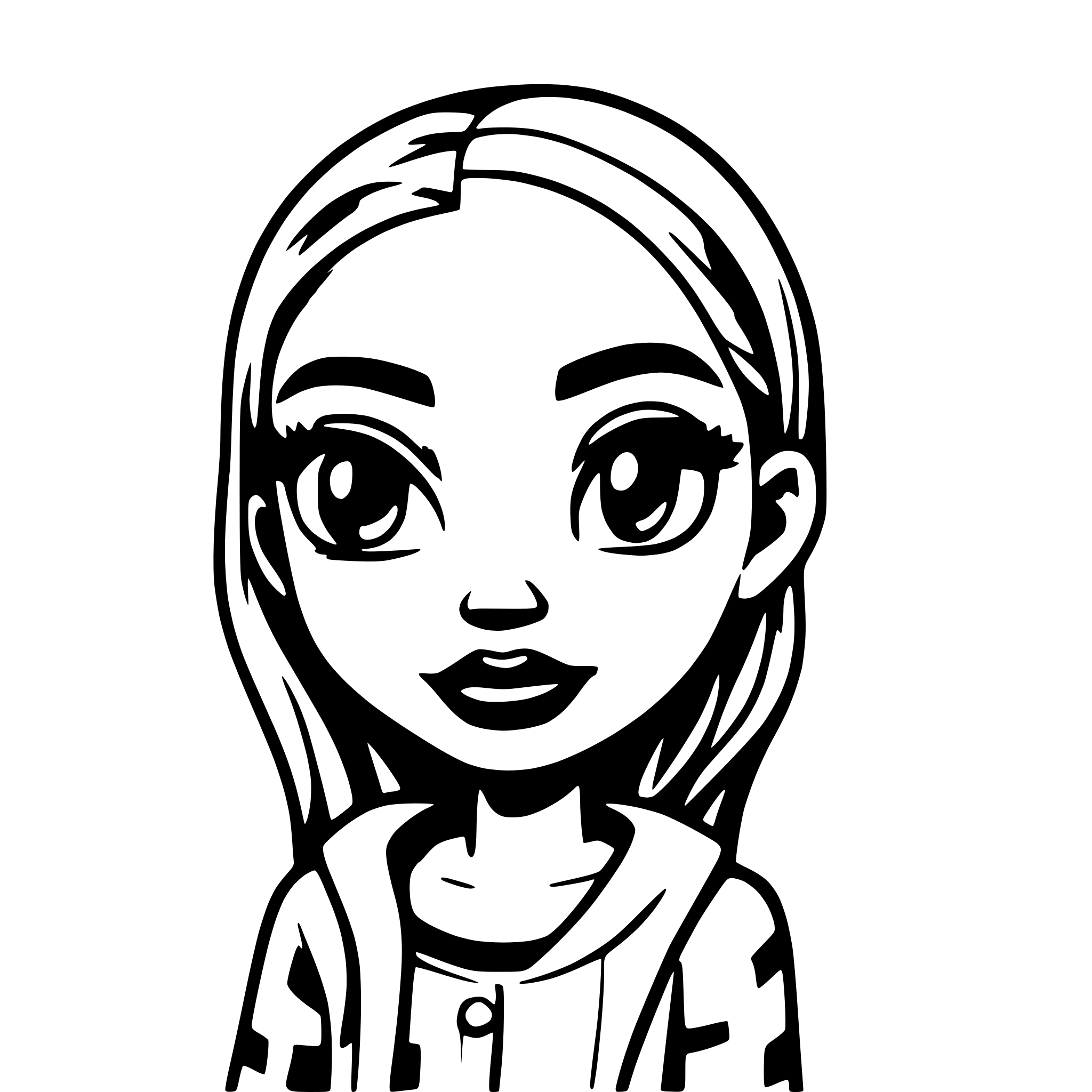 AI-generated SVG of a YOUNG BLOND GIRL METISSE EUROPEAN AND AFRICAN
