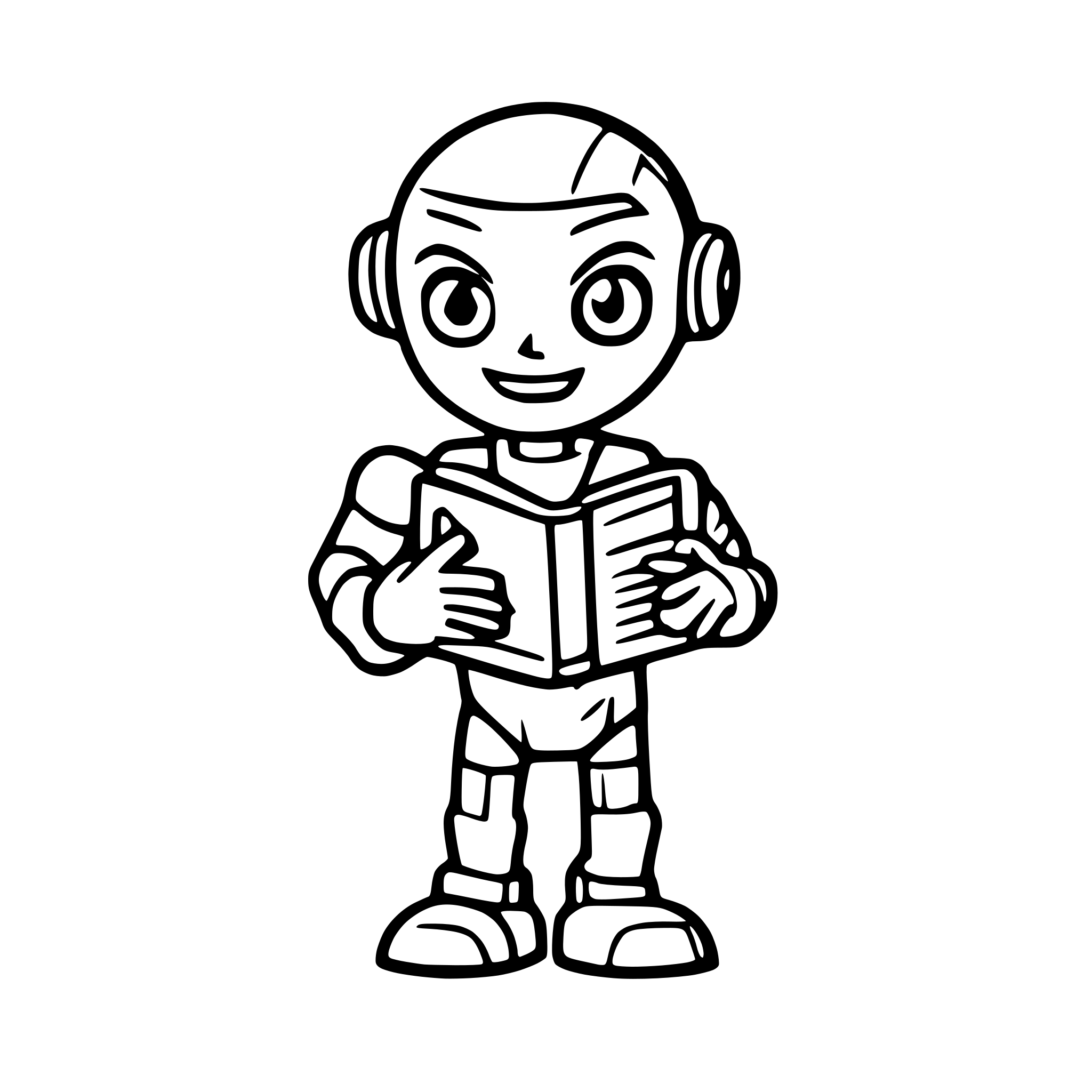 AI-generated SVG of a AI robot teacher holds a book and flips through it AI-generated SVG of a AI robot teacher holds a book and flips through it