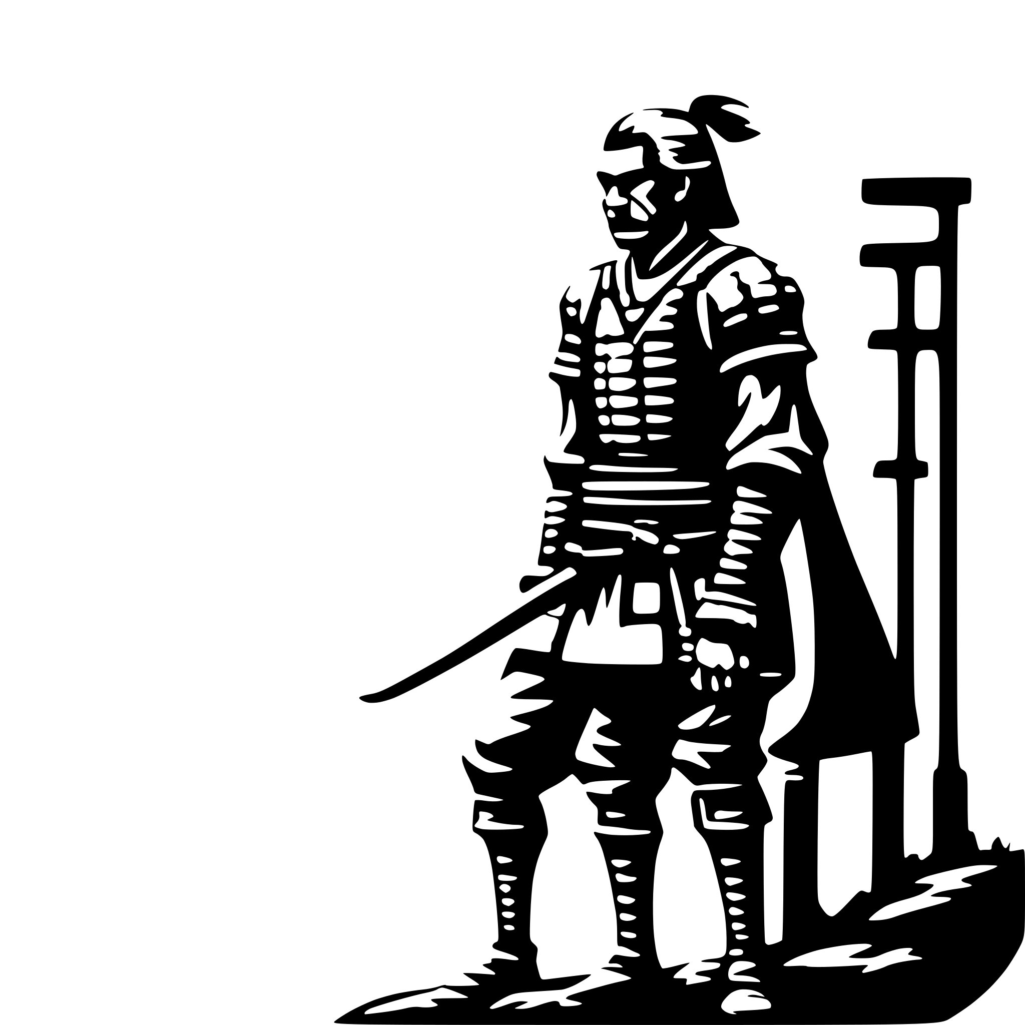 AI-generated SVG of a old samurai side view nostalgic