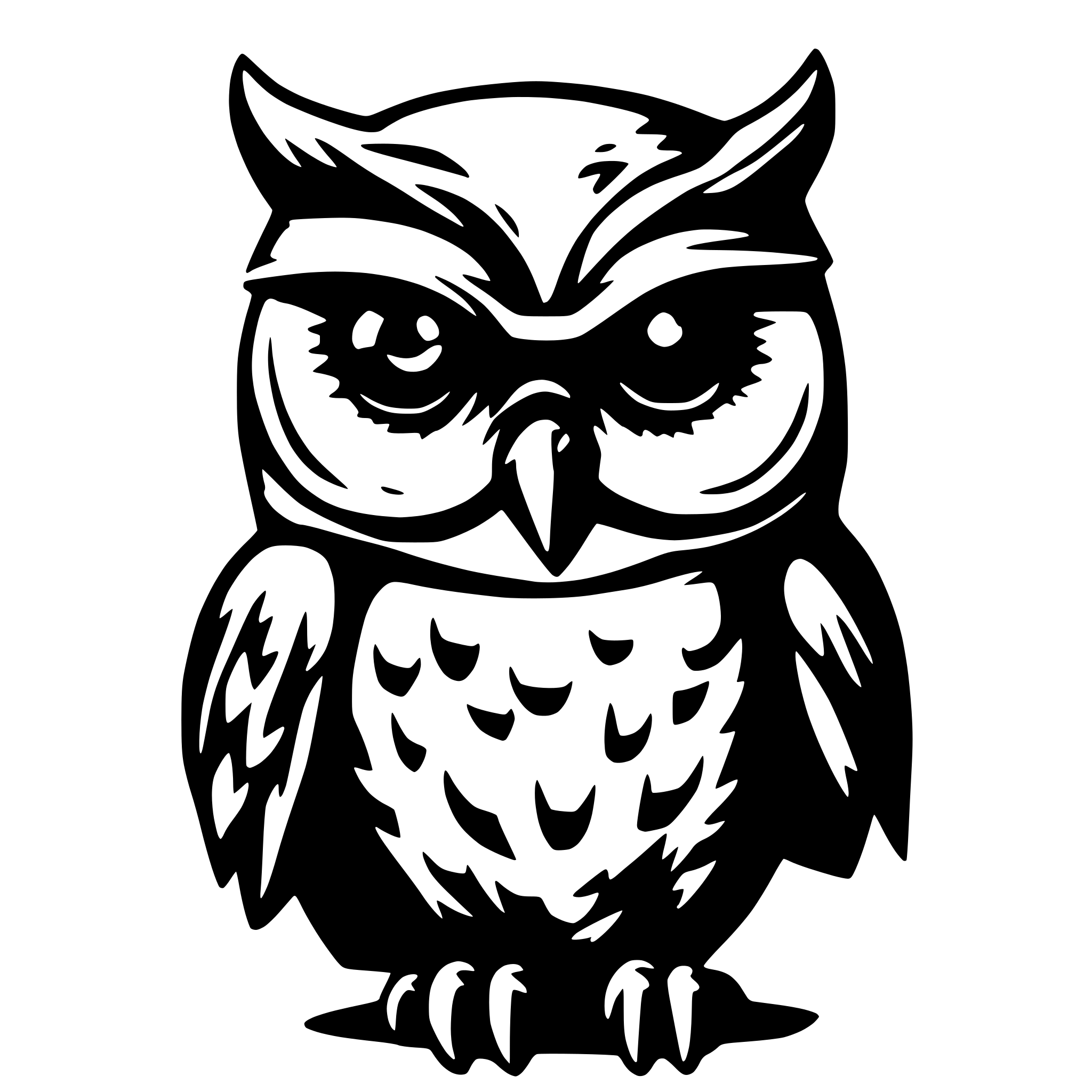 AI-generated SVG of 'blindfolded owl'