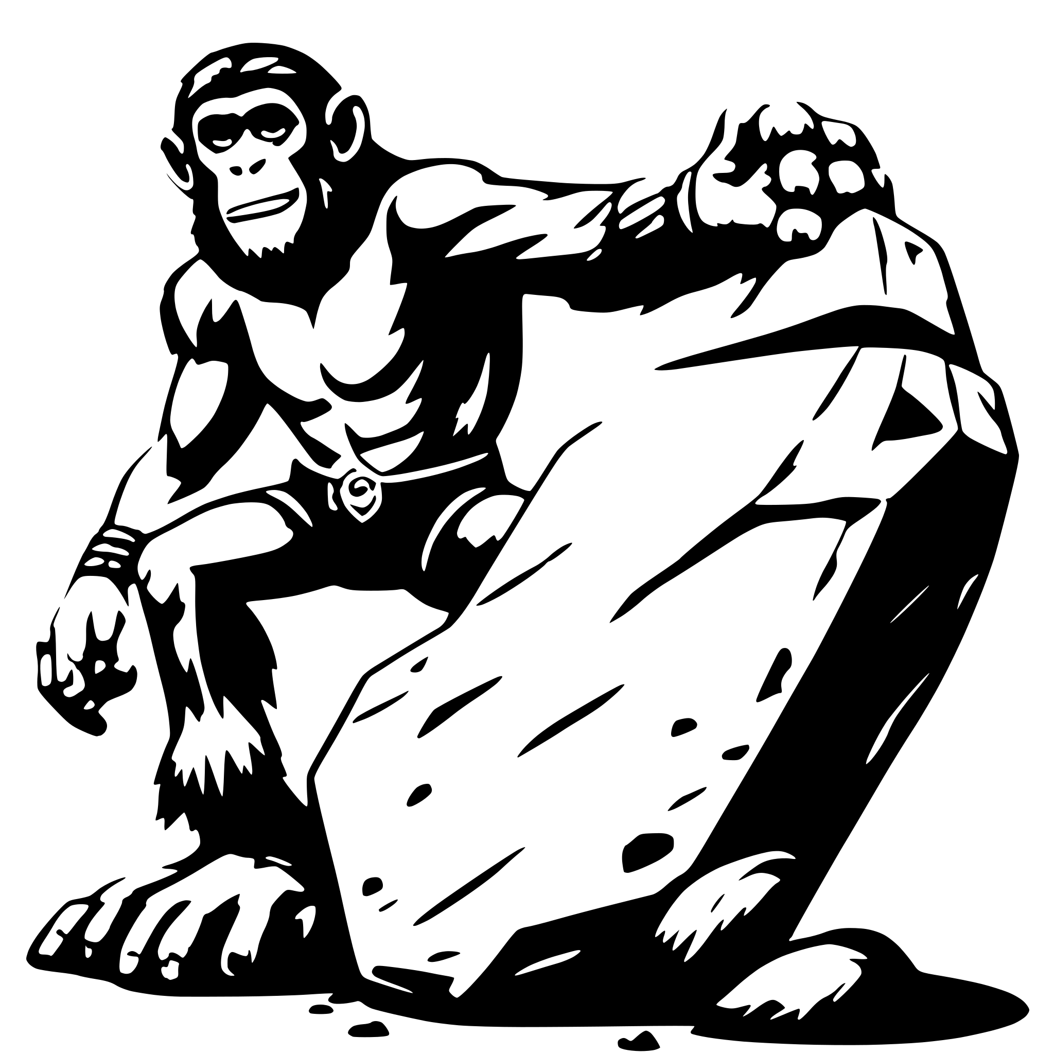 AI-generated SVG of 'monkeytitan throws a large stone'