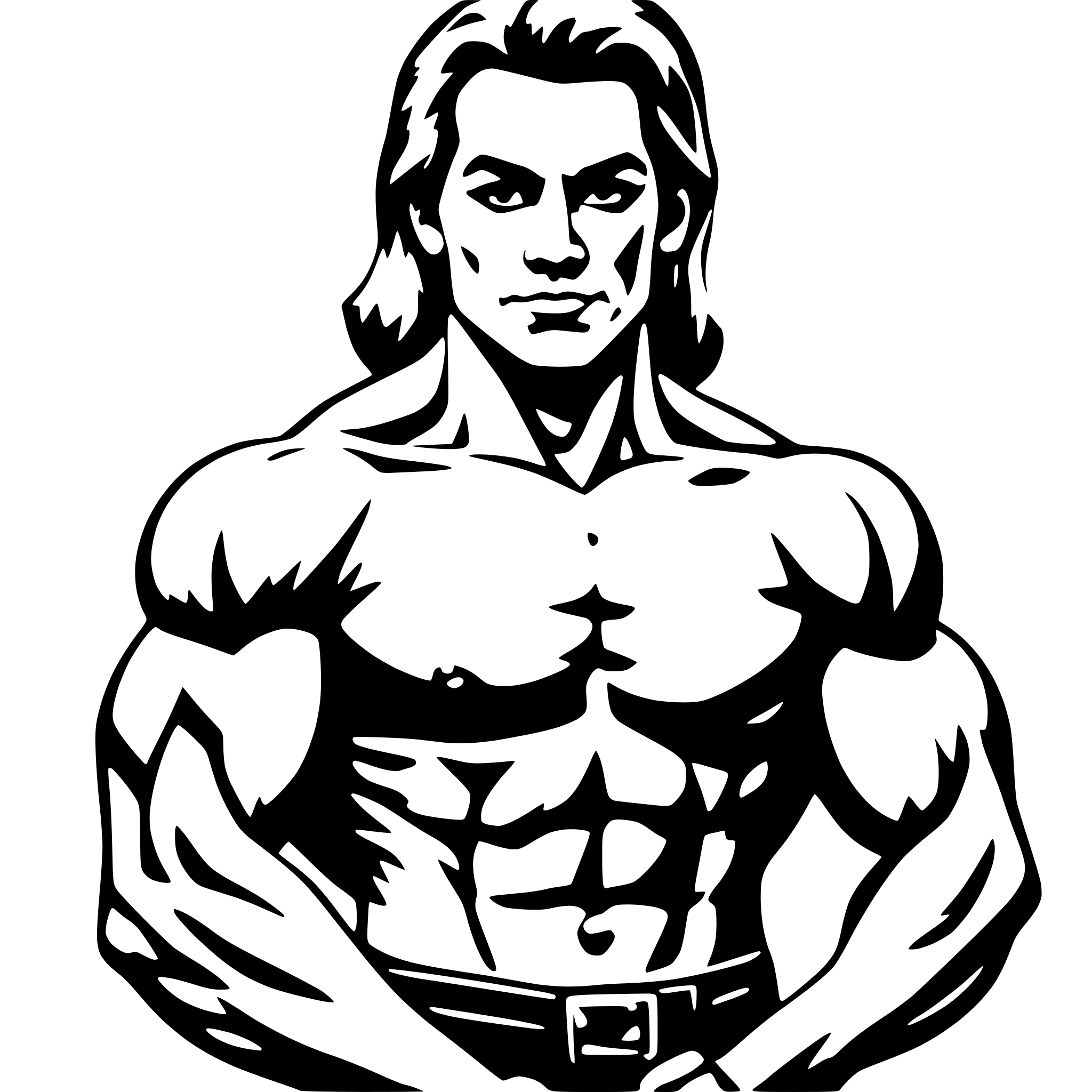 AI-generated SVG of a good looking bodybuilder