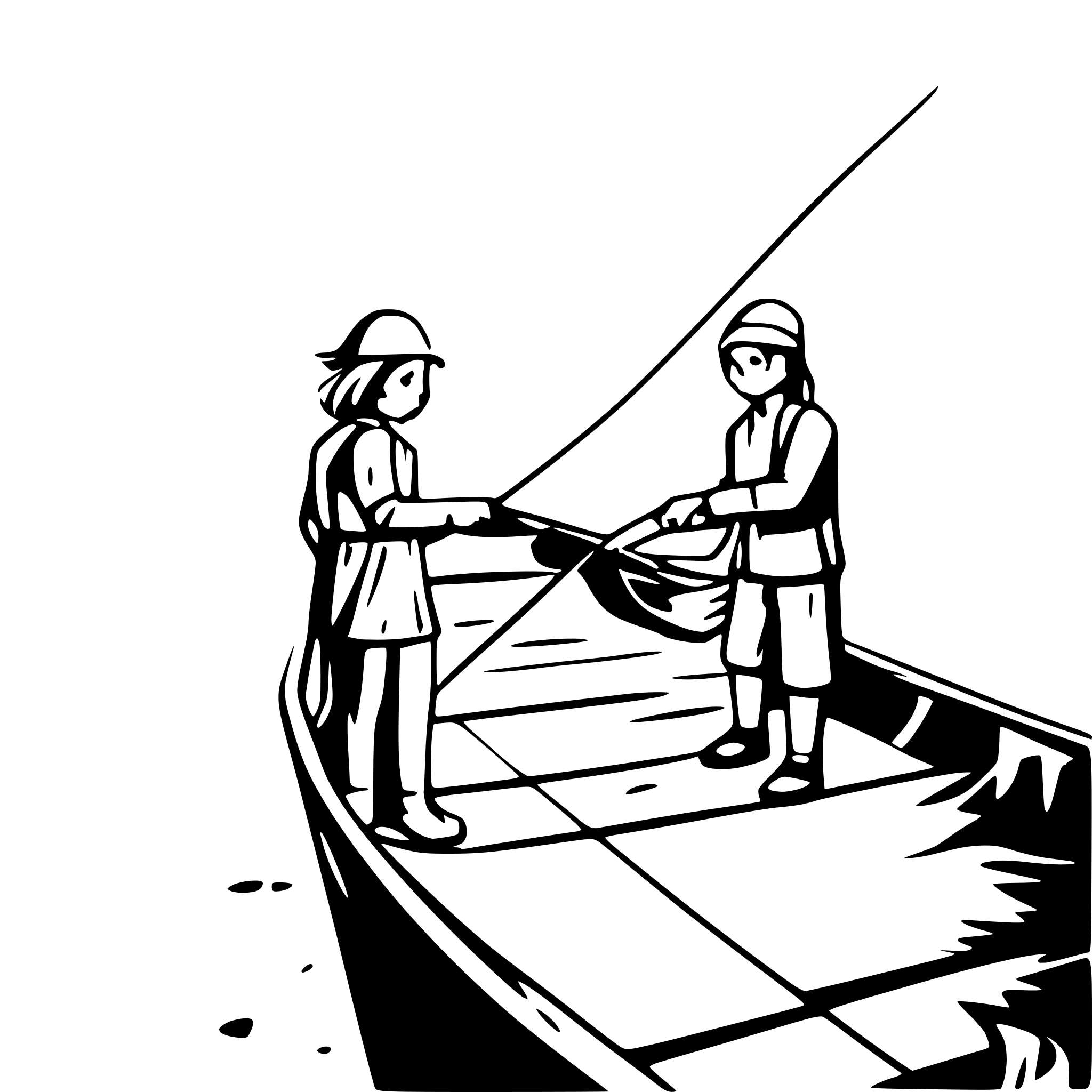 AI-generated SVG of a people fishing in the ocean