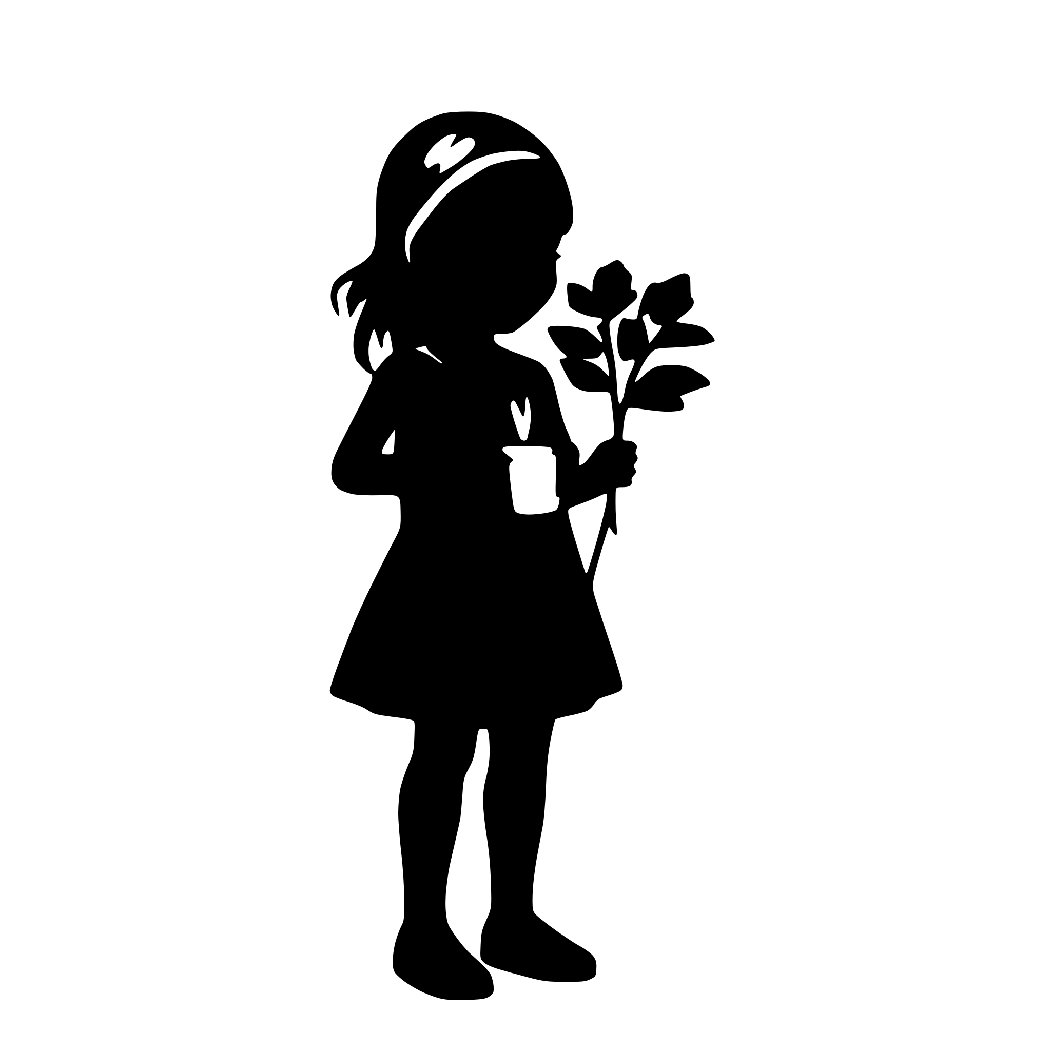AI-generated SVG of a little girl with flower silhouette