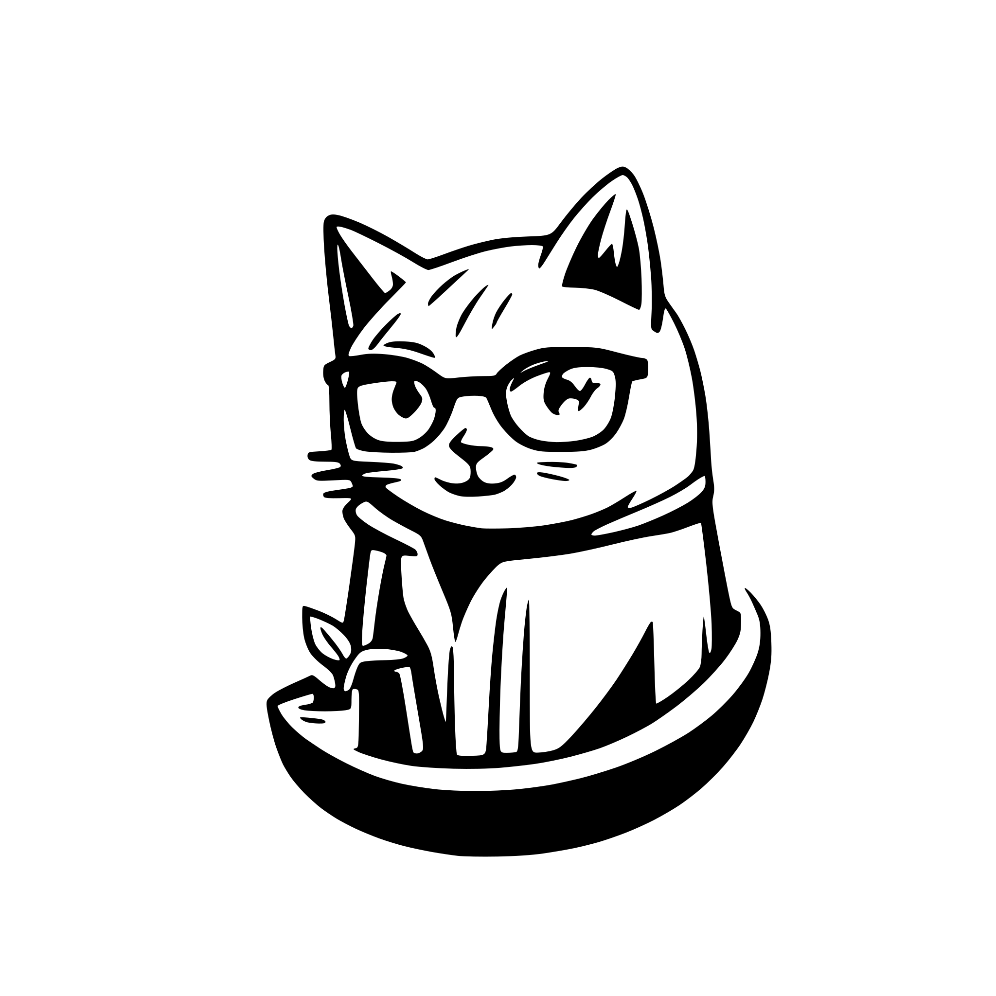 AI-generated SVG of 'cat as programmer nerd'