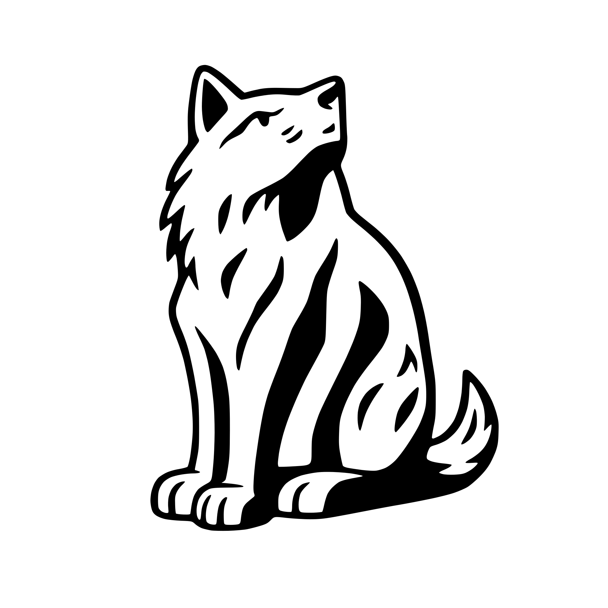 AI-generated SVG of a lone wolf howling