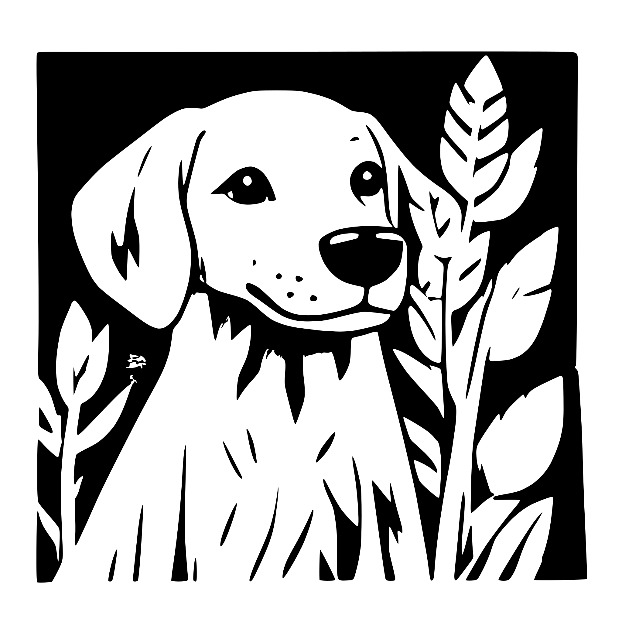 AI-generated SVG of a golden retriever in cattails