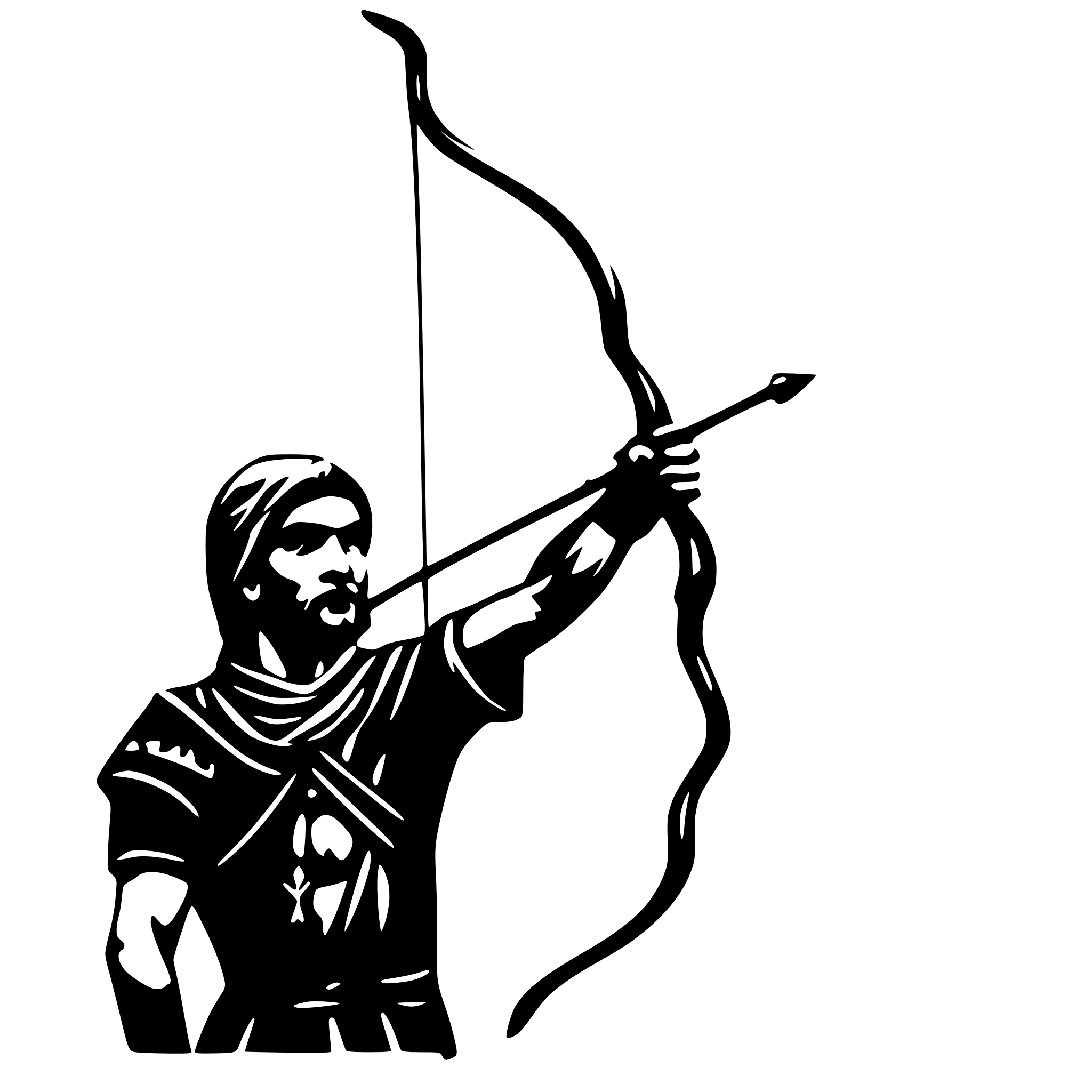 AI-generated SVG of a a Persian ancient man, an archer, with a bow