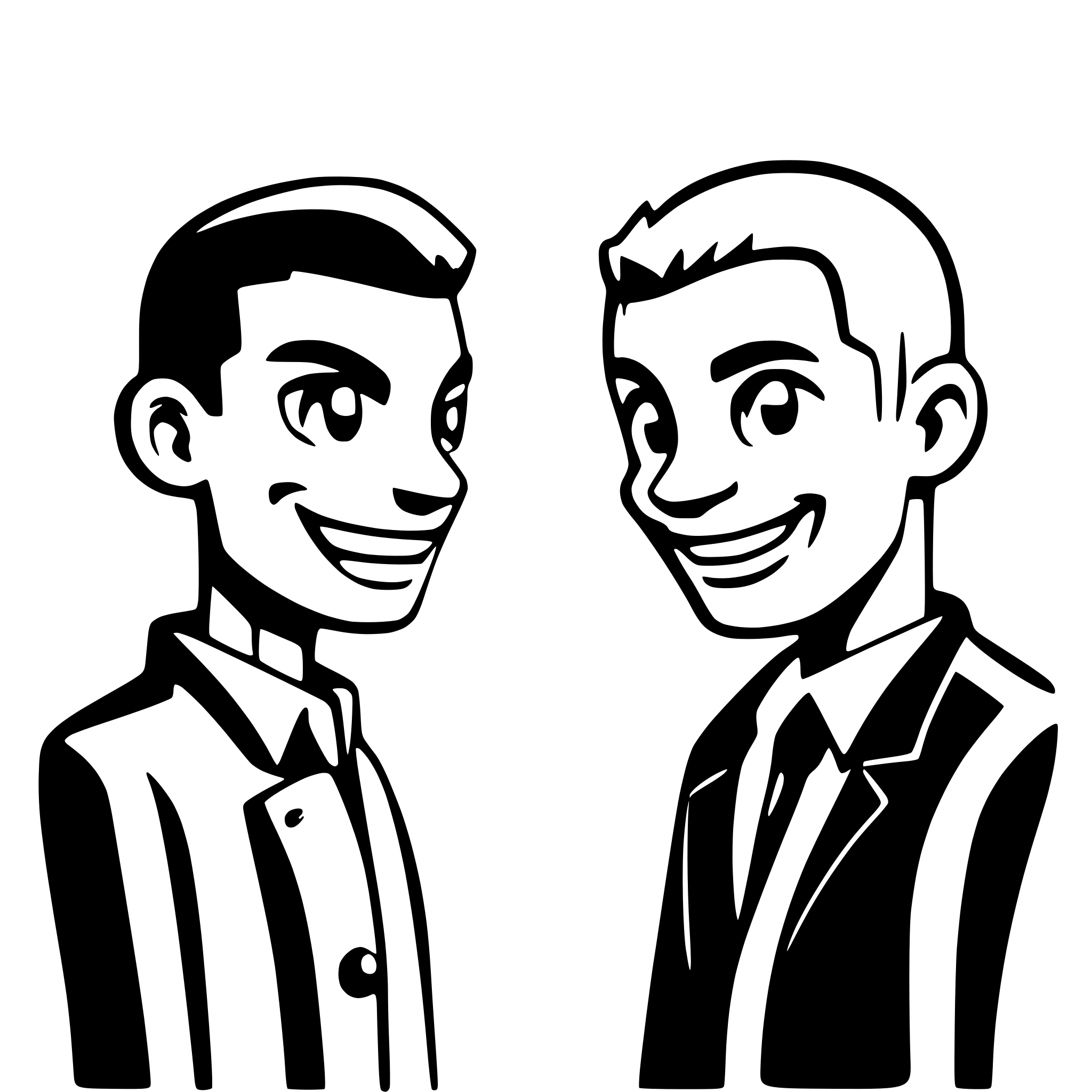 AI-generated SVG of a 2 faces of men talking, abstract, black and white AI-generated SVG of a 2 faces of men talking, abstract, black and white