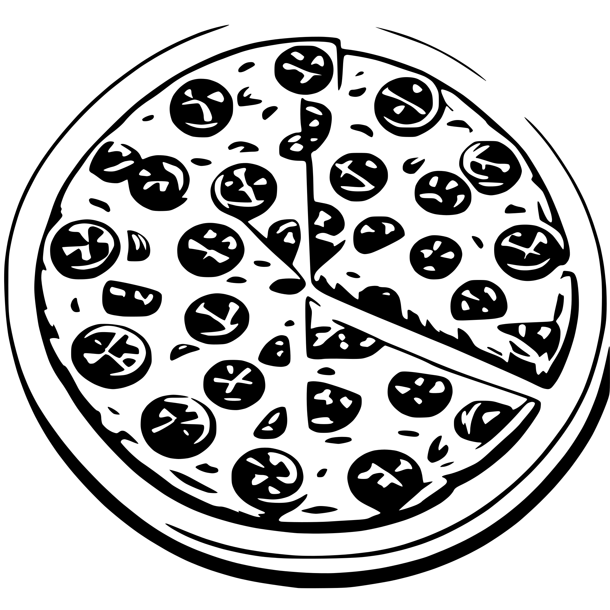 AI-generated SVG of a pizza top view