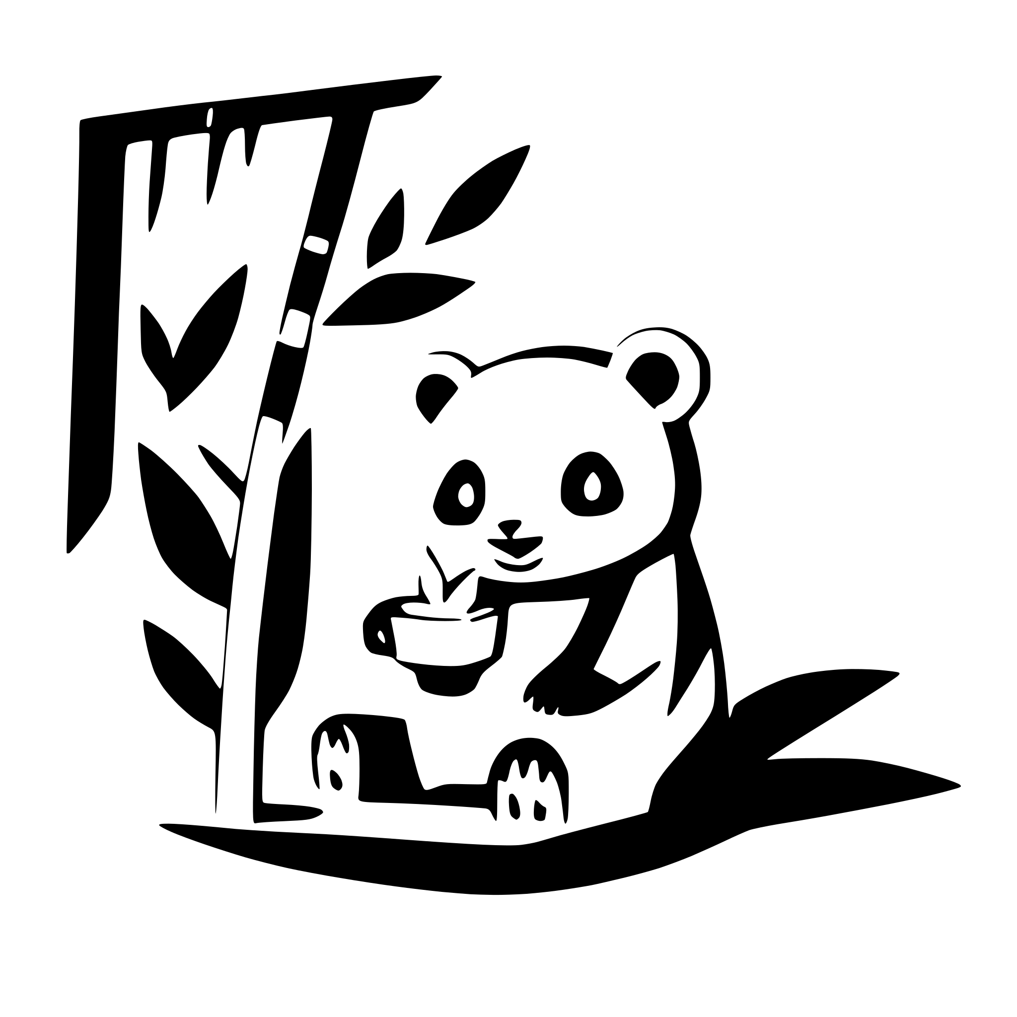 AI-generated SVG of 'bamboo with a panda eating'