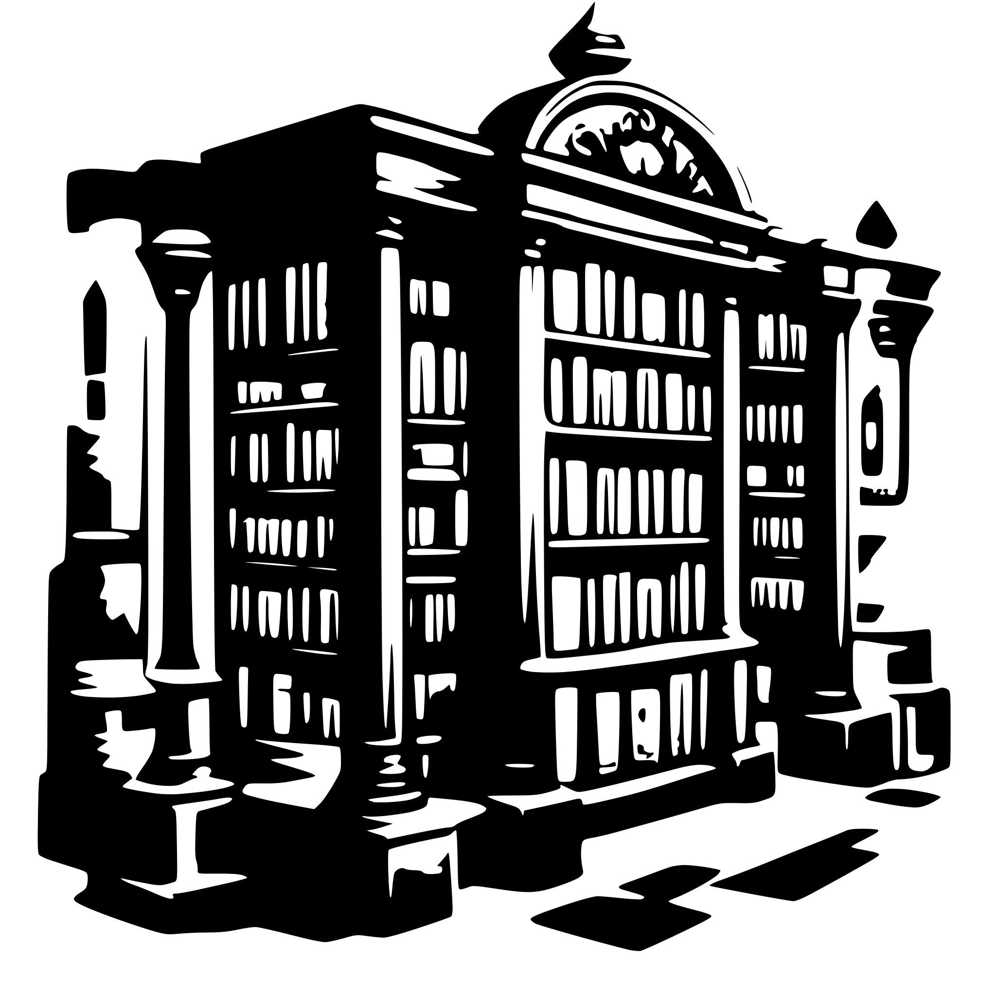 AI-generated SVG of 'the stygian library'