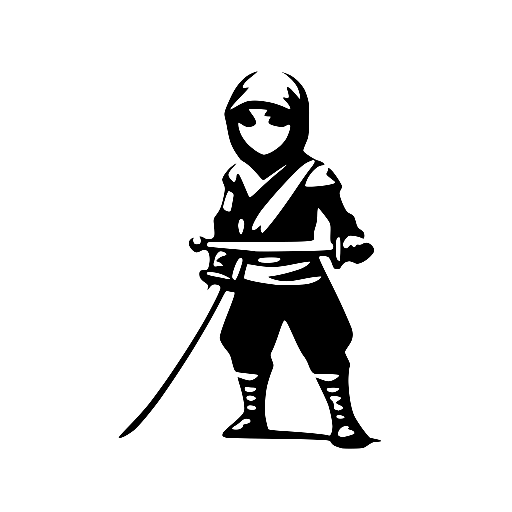 AI-generated SVG of a CUTE ninja with sword
