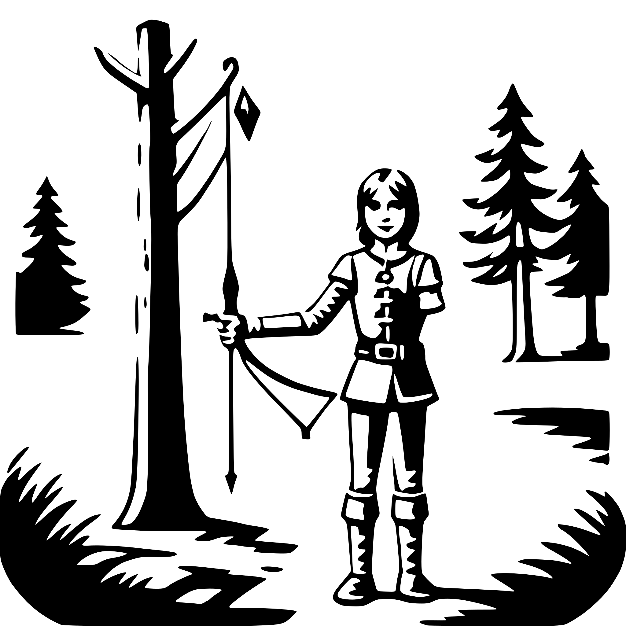 AI-generated SVG of 'archery in forest'