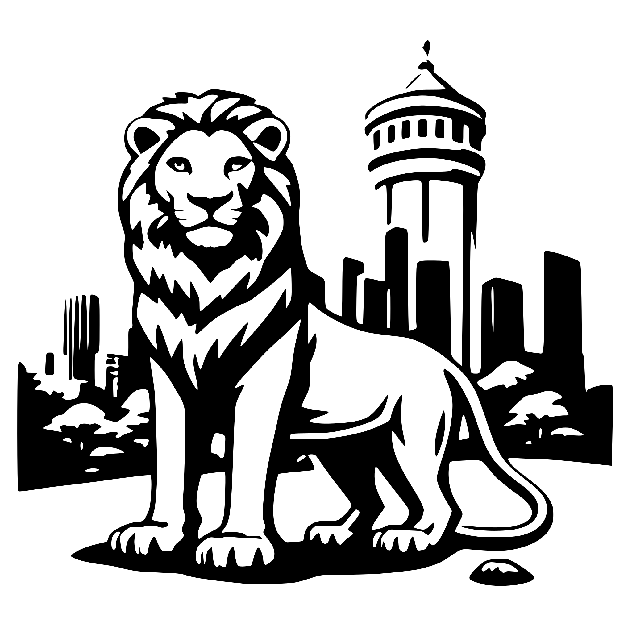 AI-generated SVG of a SF with lion