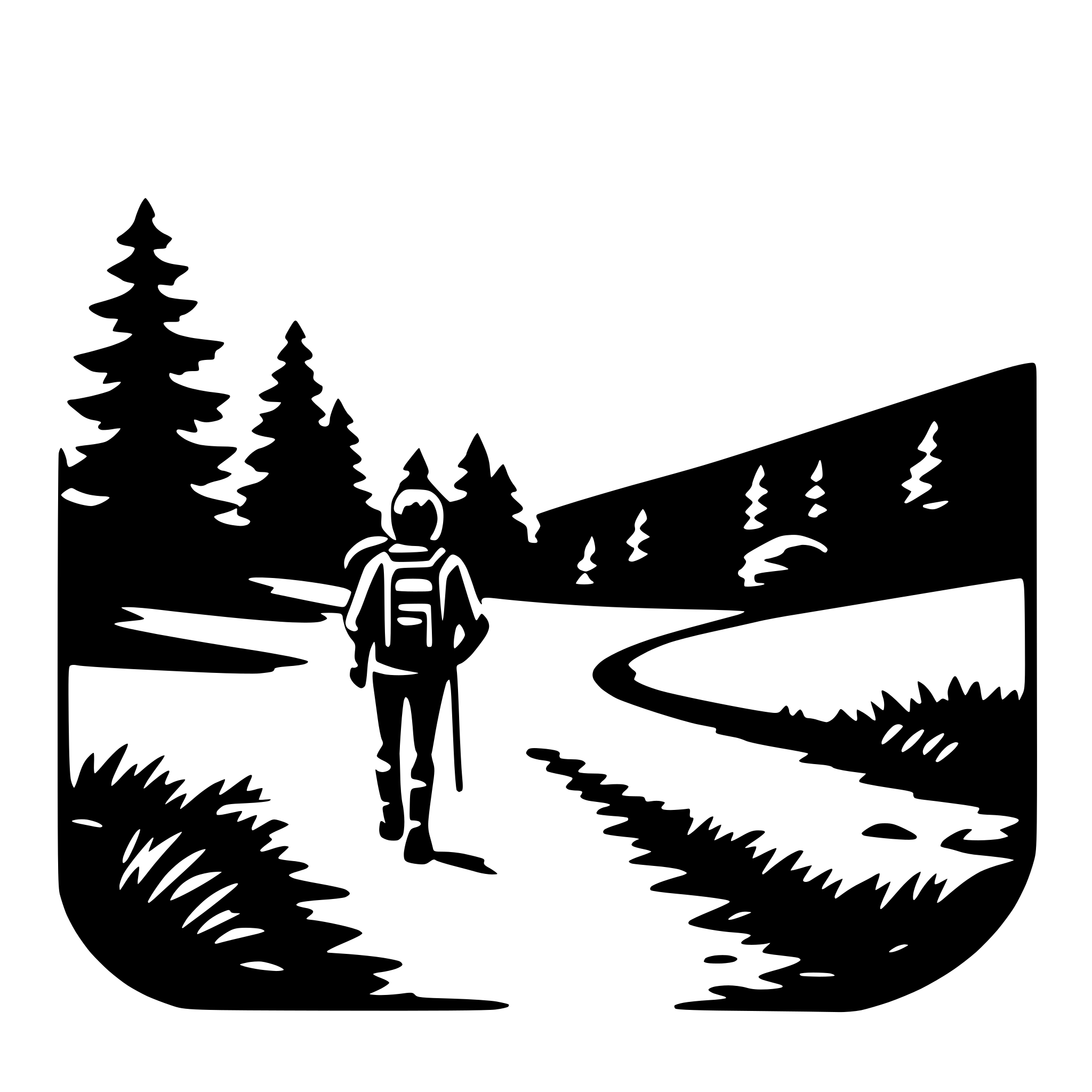 AI-generated SVG of a mountain hike