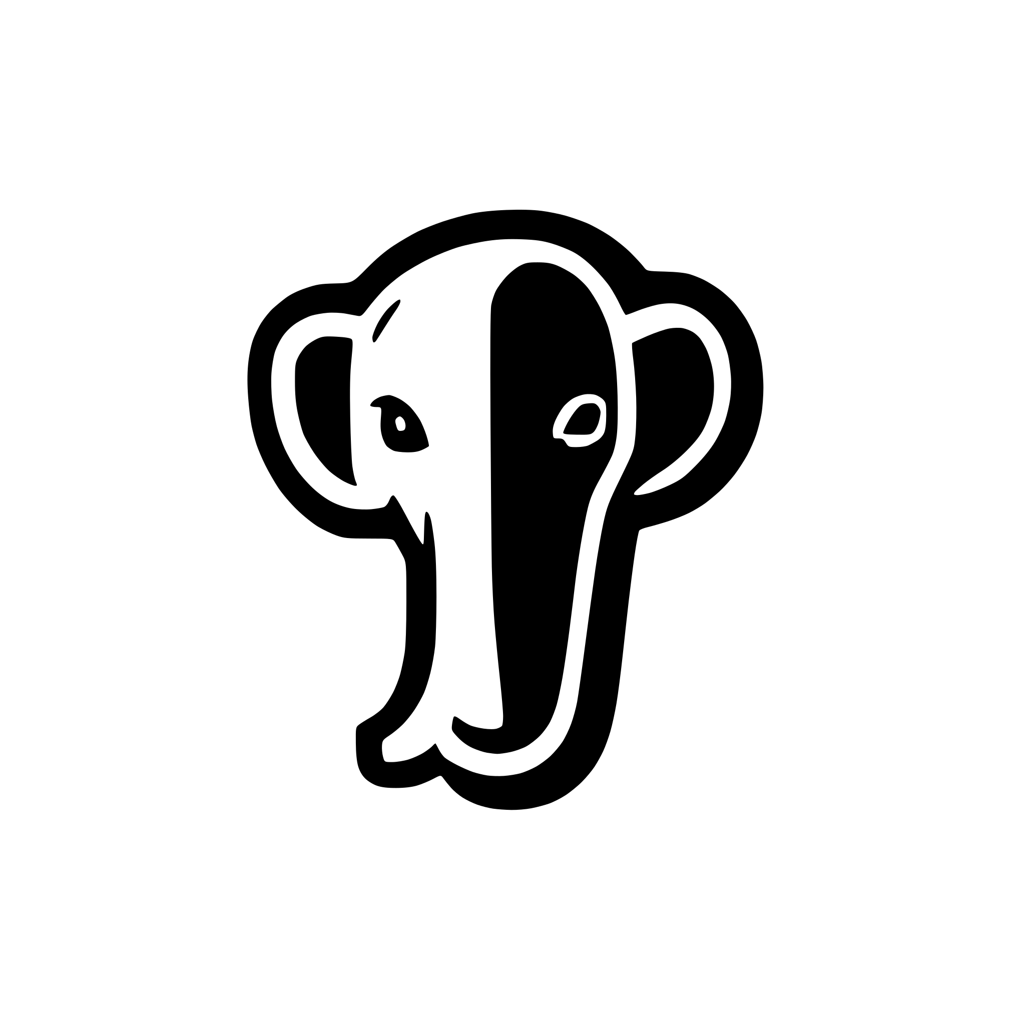 AI-generated SVG of a elephant face