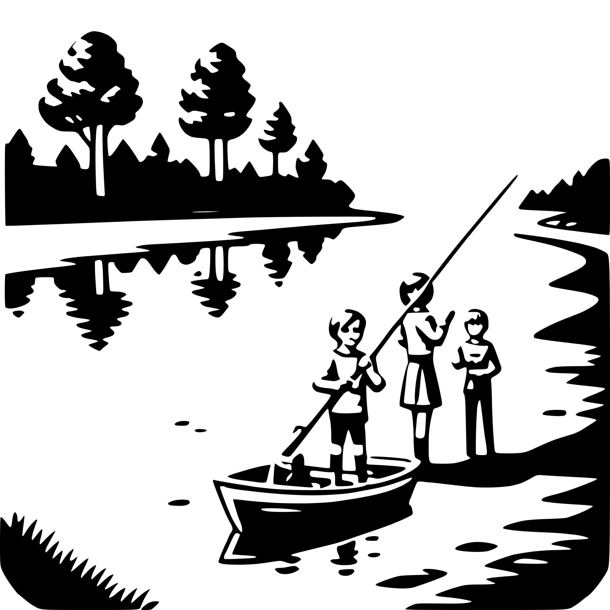 AI-generated SVG of a fishing in river