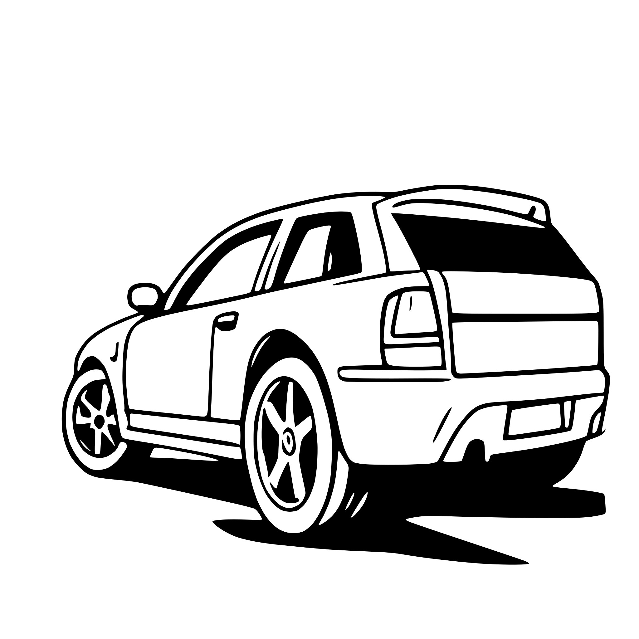 AI-generated SVG of 'Car from passenger side profile'