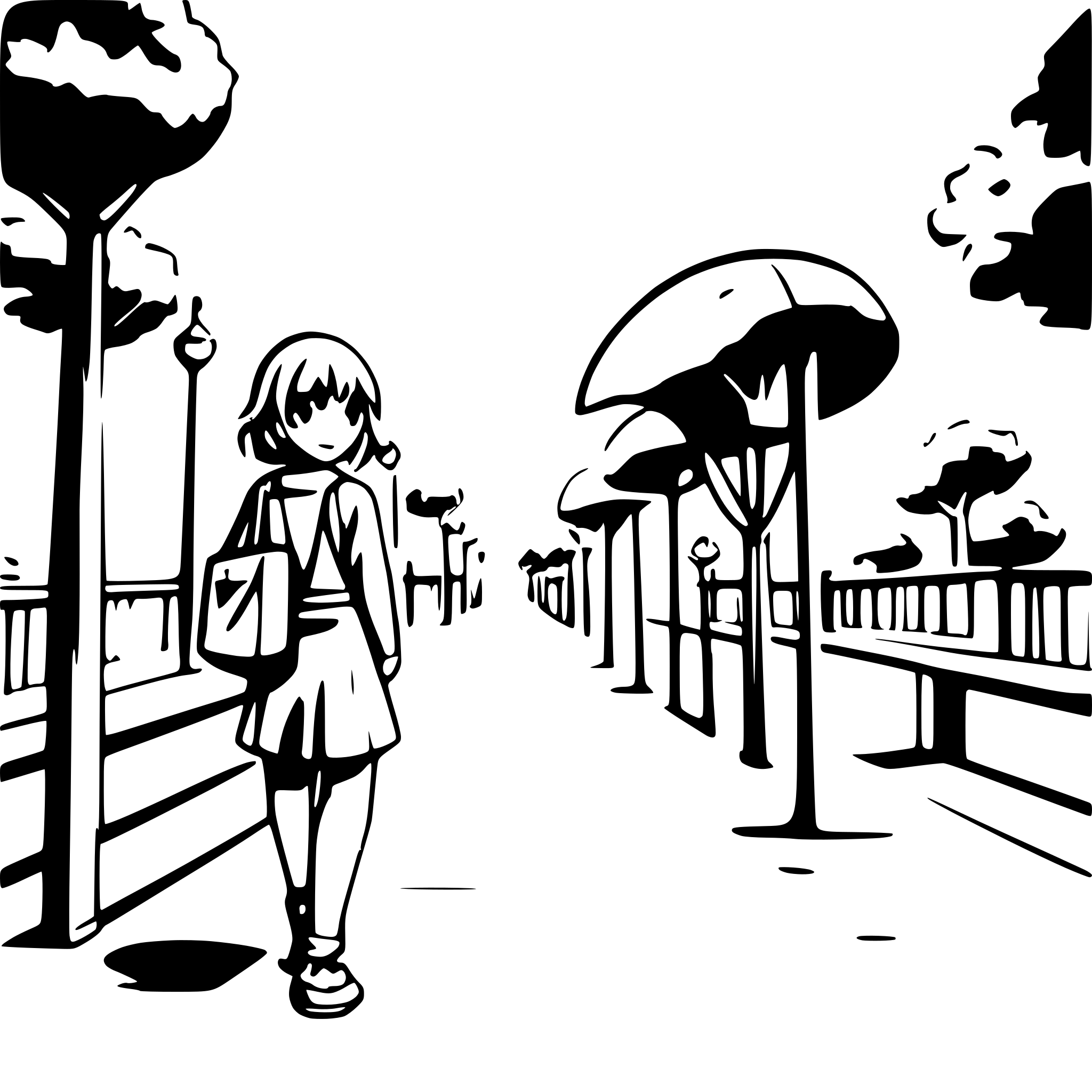 AI-generated SVG of a Pedestrian Movement: Dedicated walkways, shaded pathways, and green corridors ensure pedestrian safety and comfort.