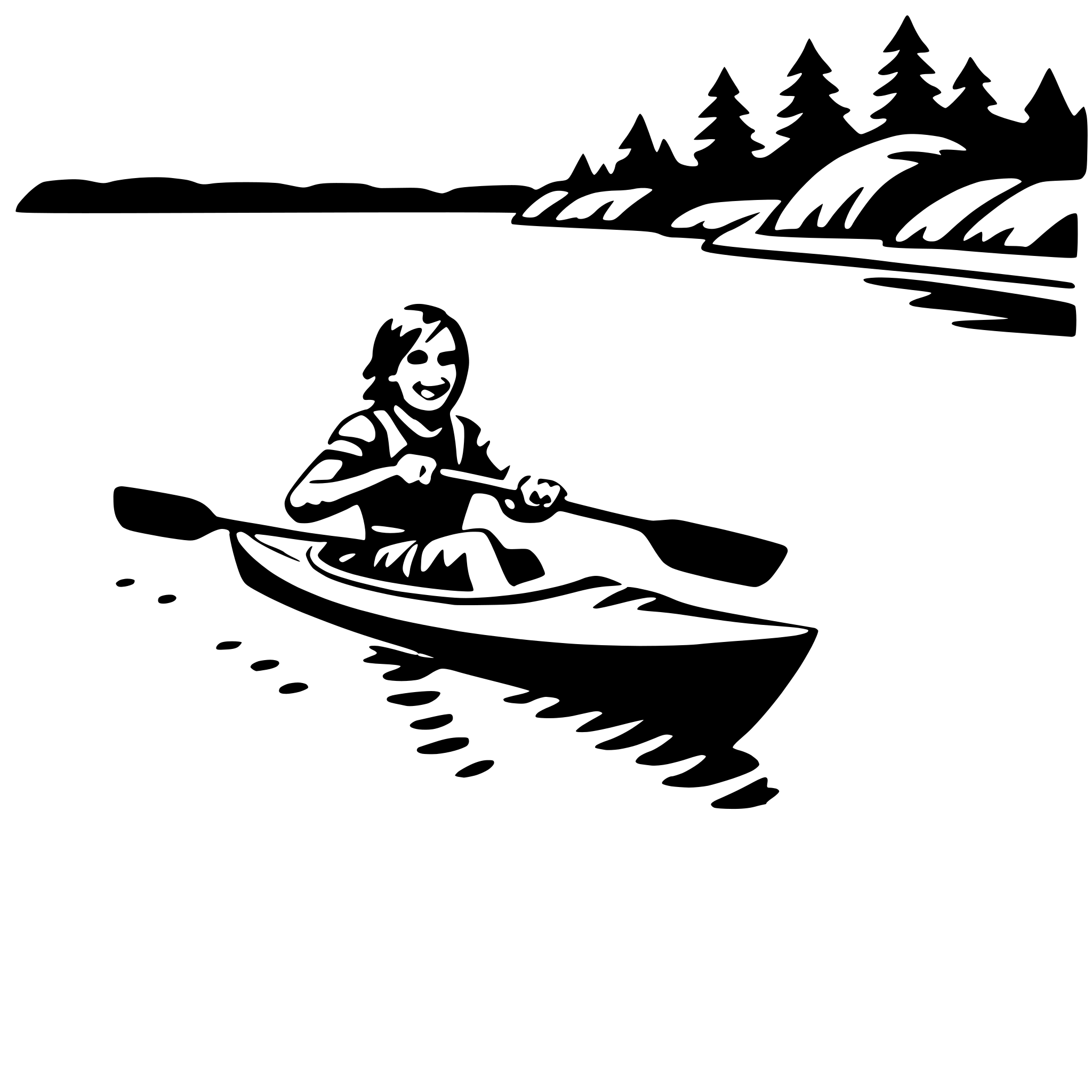 AI-generated SVG of a kayaking through rapids