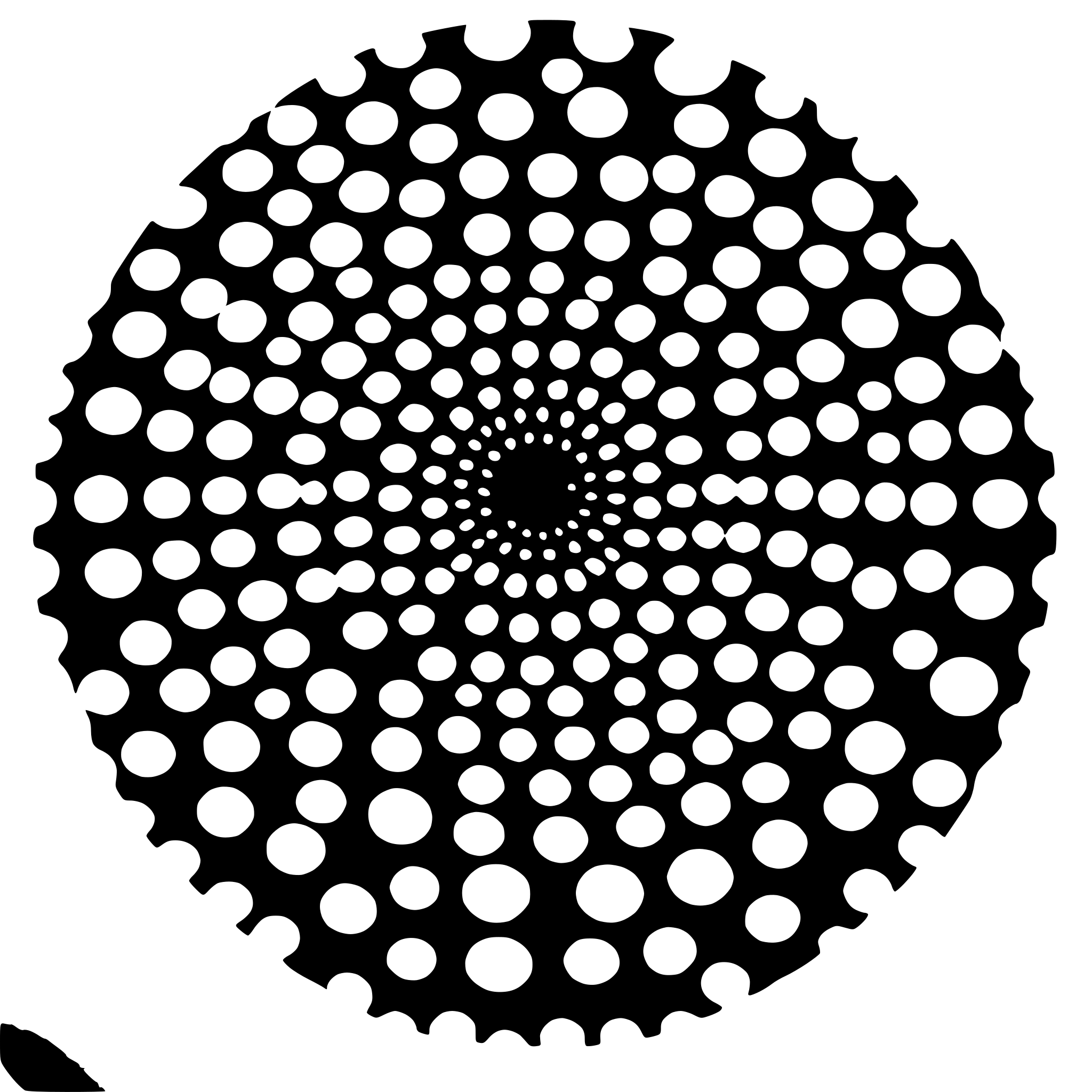 AI-generated SVG of a A high-contrast, radial halftone pattern on a black background, featuring a dense field of white dots that grow larger toward the center to create a circular gradient effect. Emphasize sharp edges, crisp transitions, and a minimalist, modern style. AI-generated SVG of a A high-contrast, radial halftone pattern on a black background, featuring a dense field of white dots that grow larger toward the center to create a circular gradient effect. Emphasize sharp edges, crisp transitions, and a minimalist, modern style.