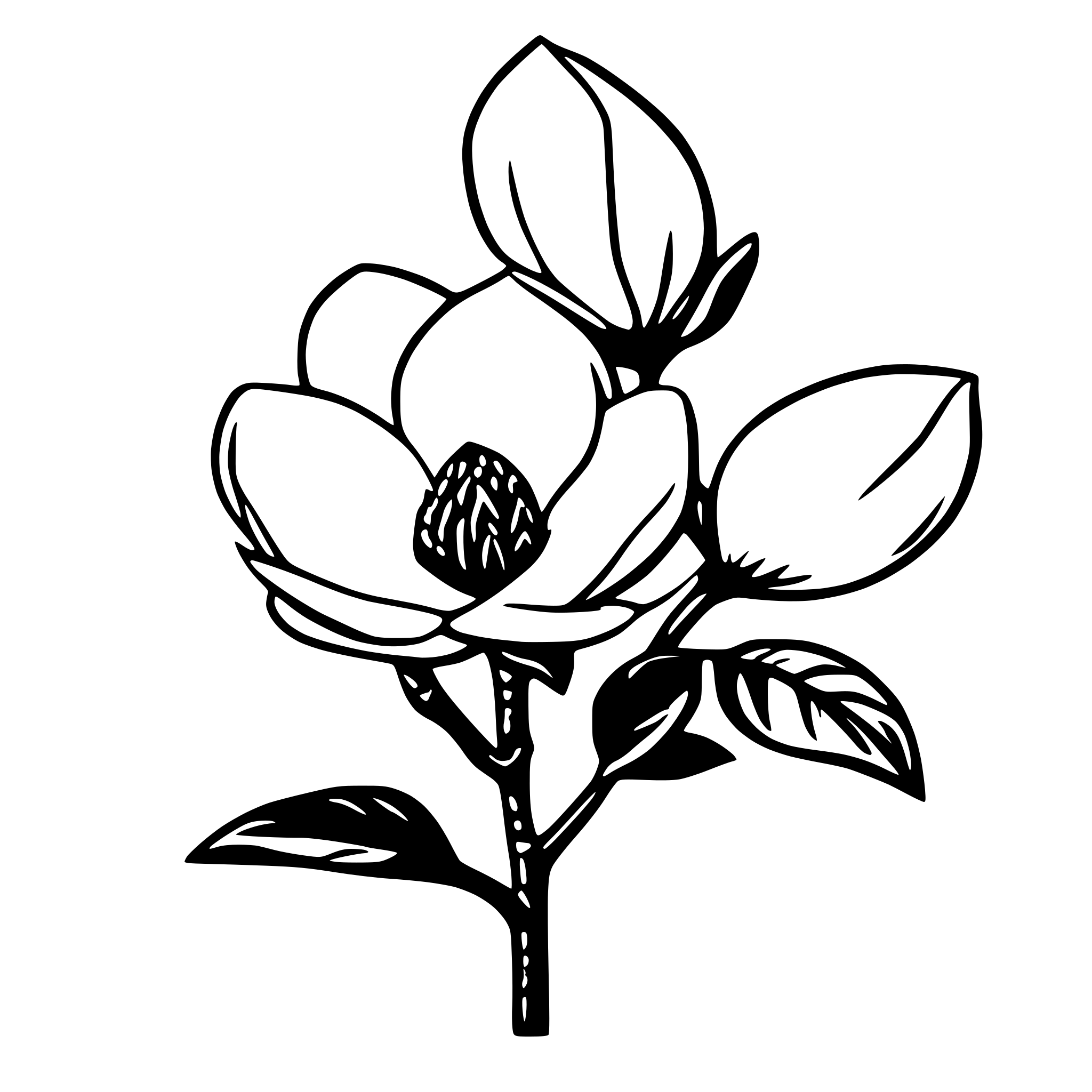 AI-generated SVG of a magnolia